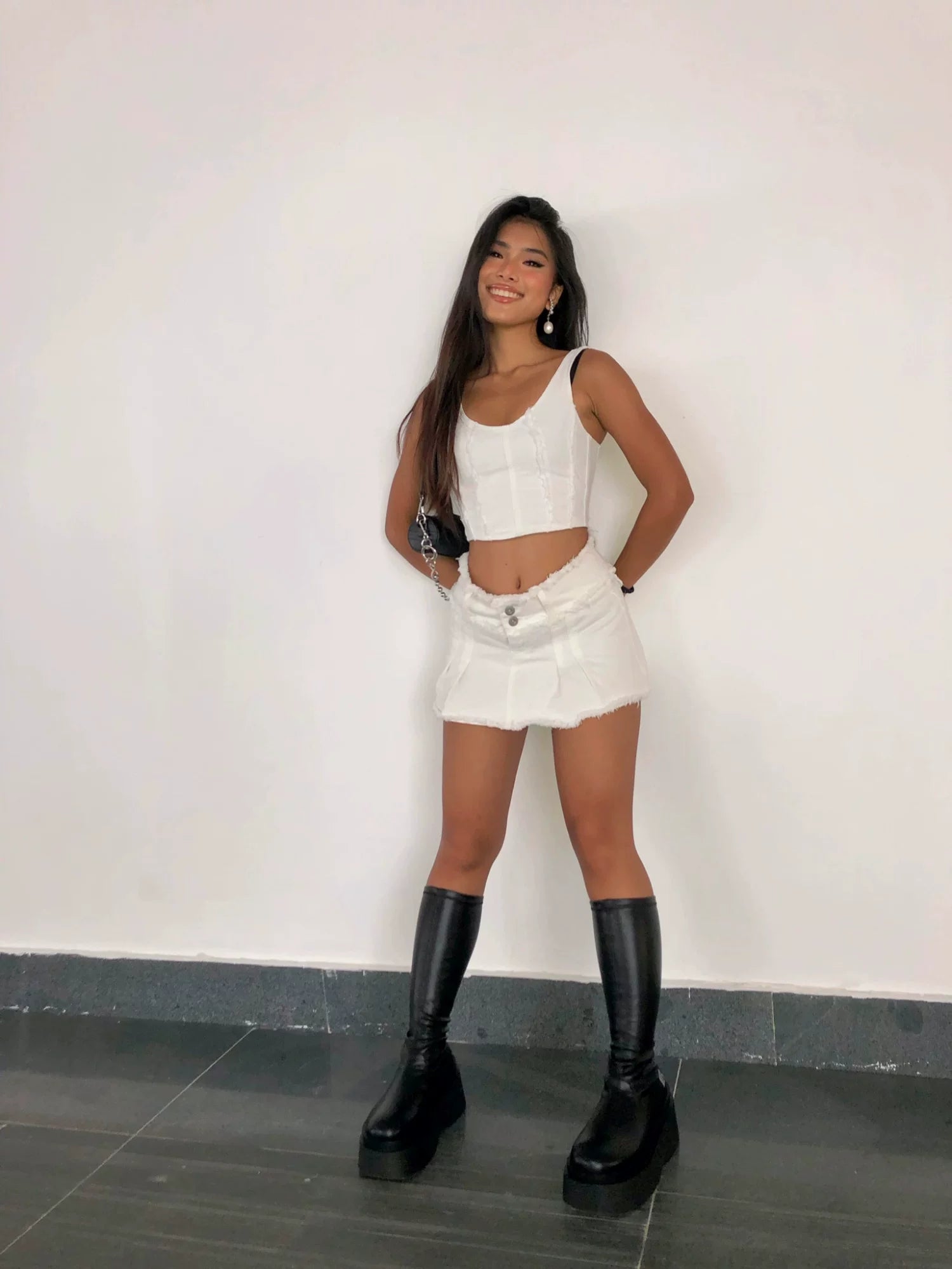Stretch Platform Knee-High Boots
