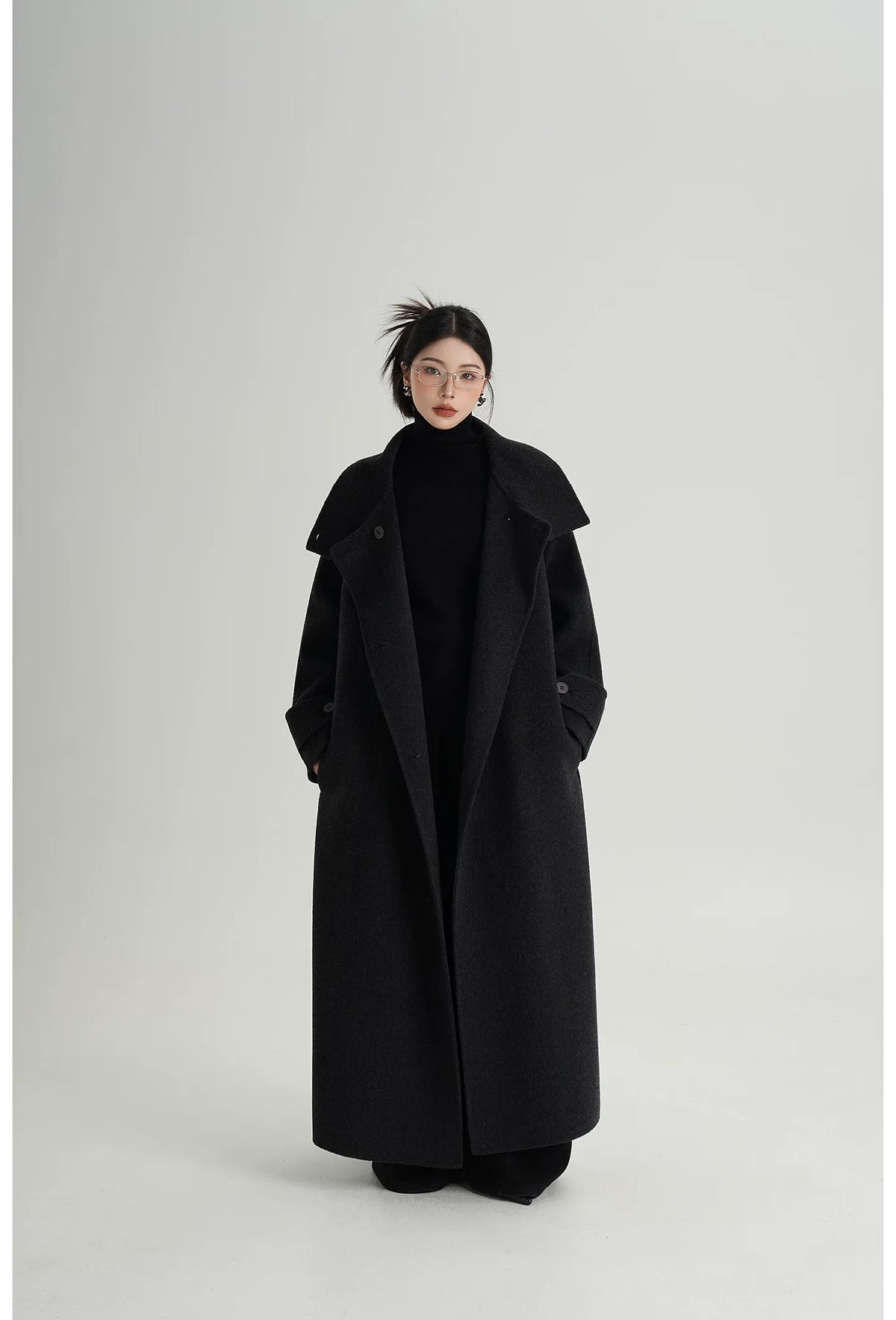 Hand-Sewn Longline Wool Coat