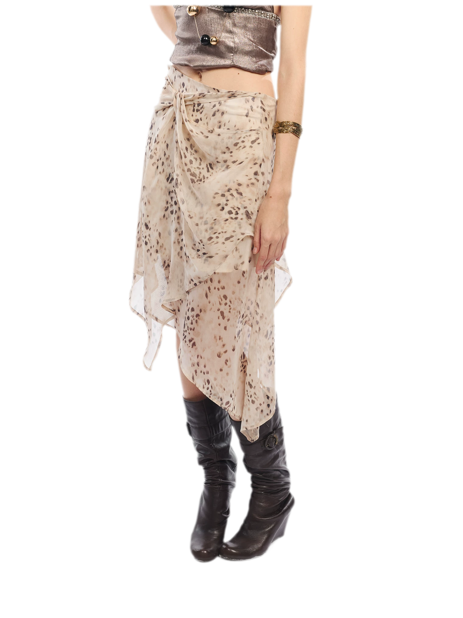 Leopard Mesh Skirt