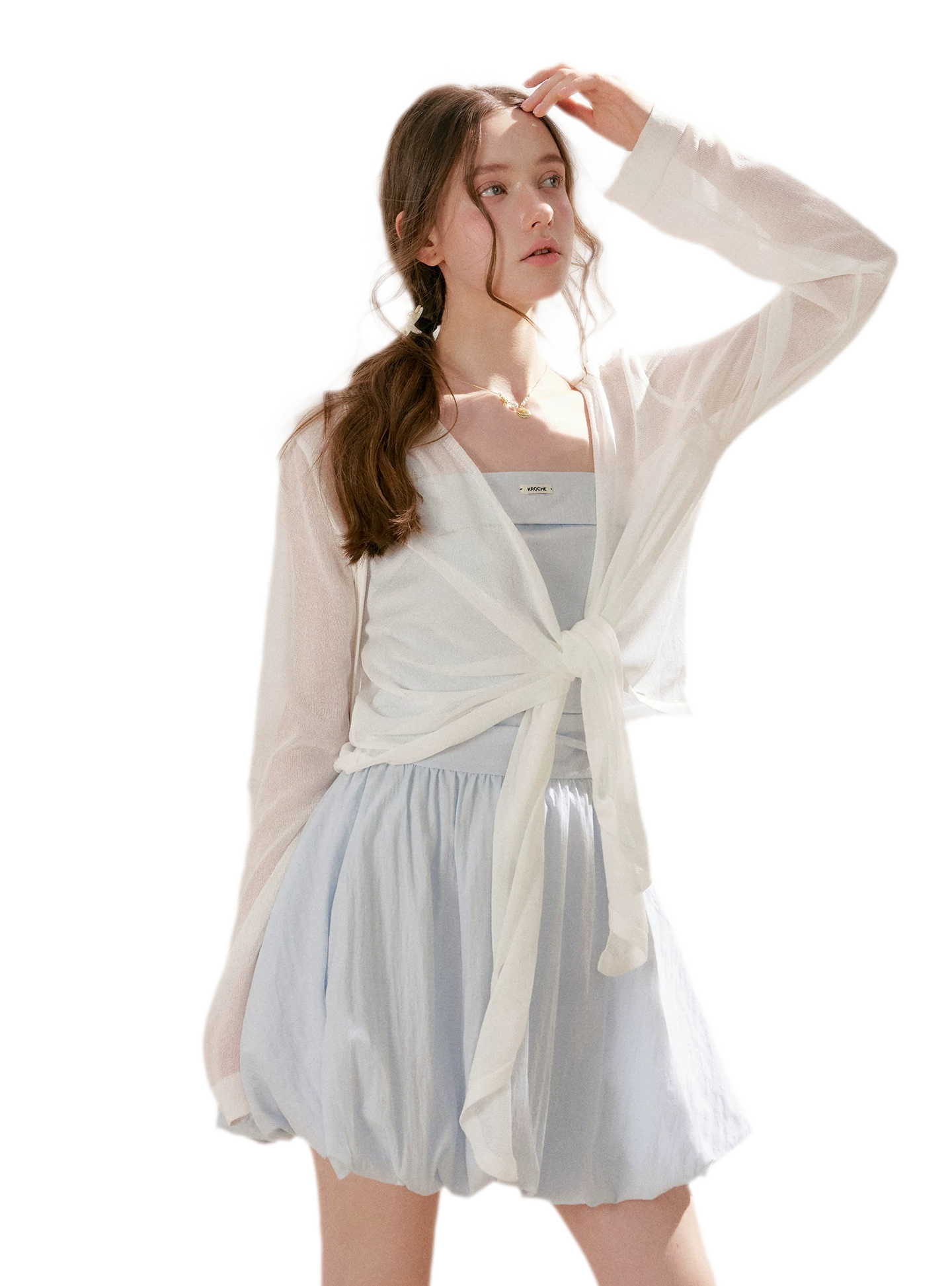 Airy Layered Short Knit Cardigan