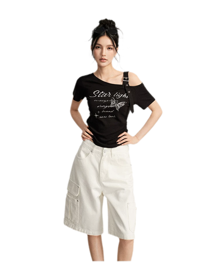 Wide-Leg Cargo Shorts