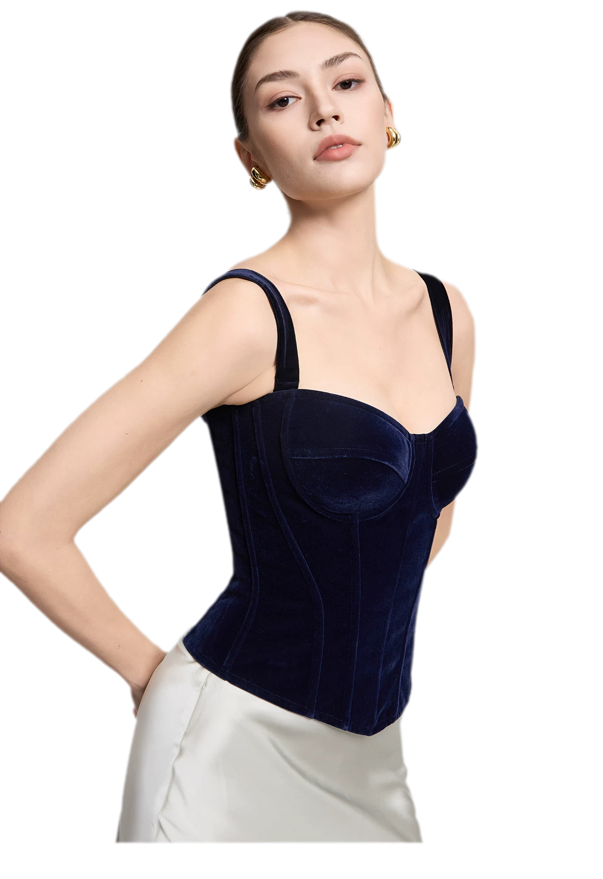 Velvet Boned Corset Top