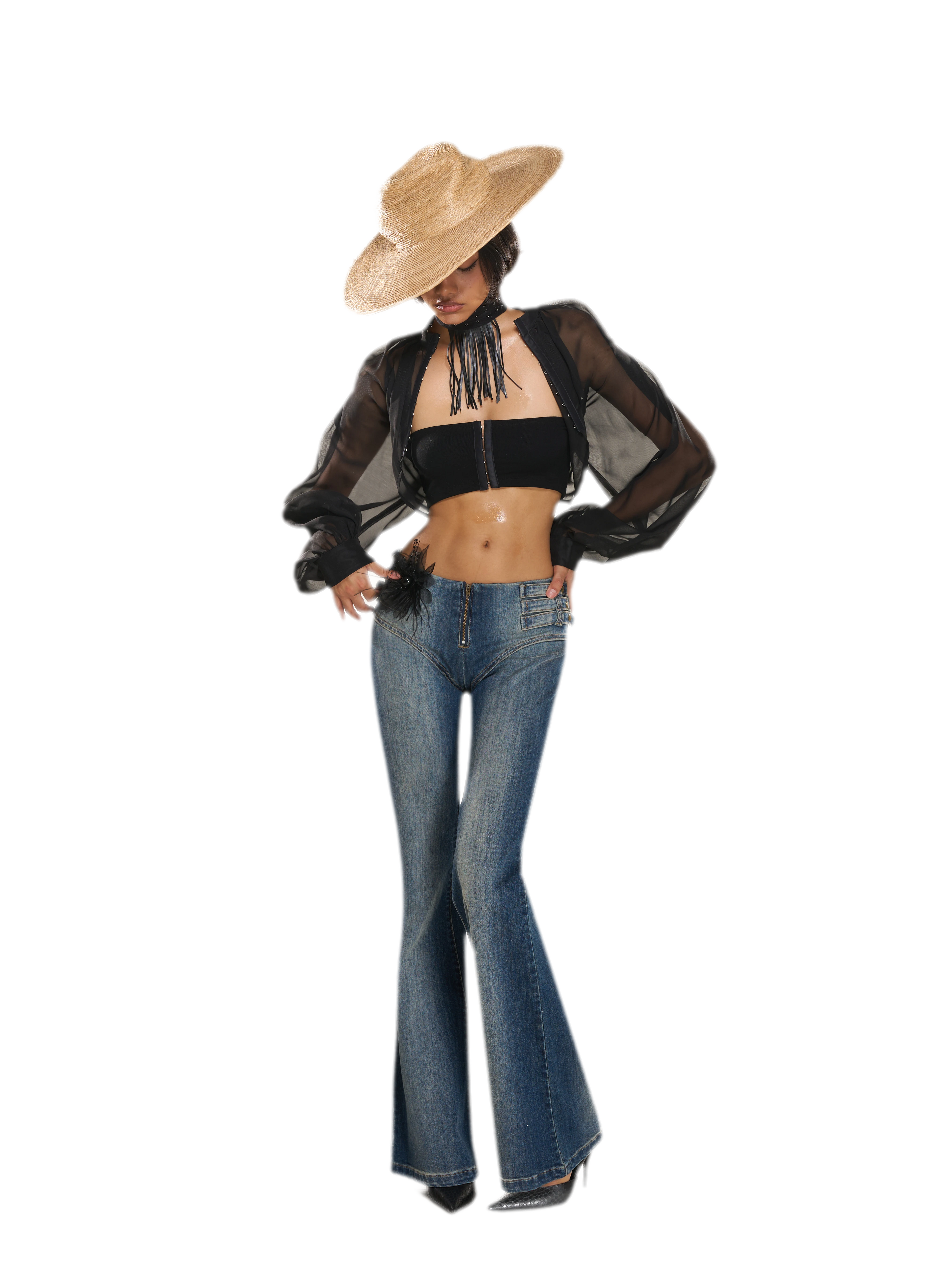 Stretch Button Bandeau Top