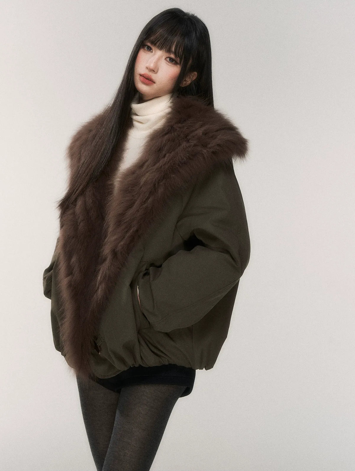 Goose Down Fox Fur Jacket
