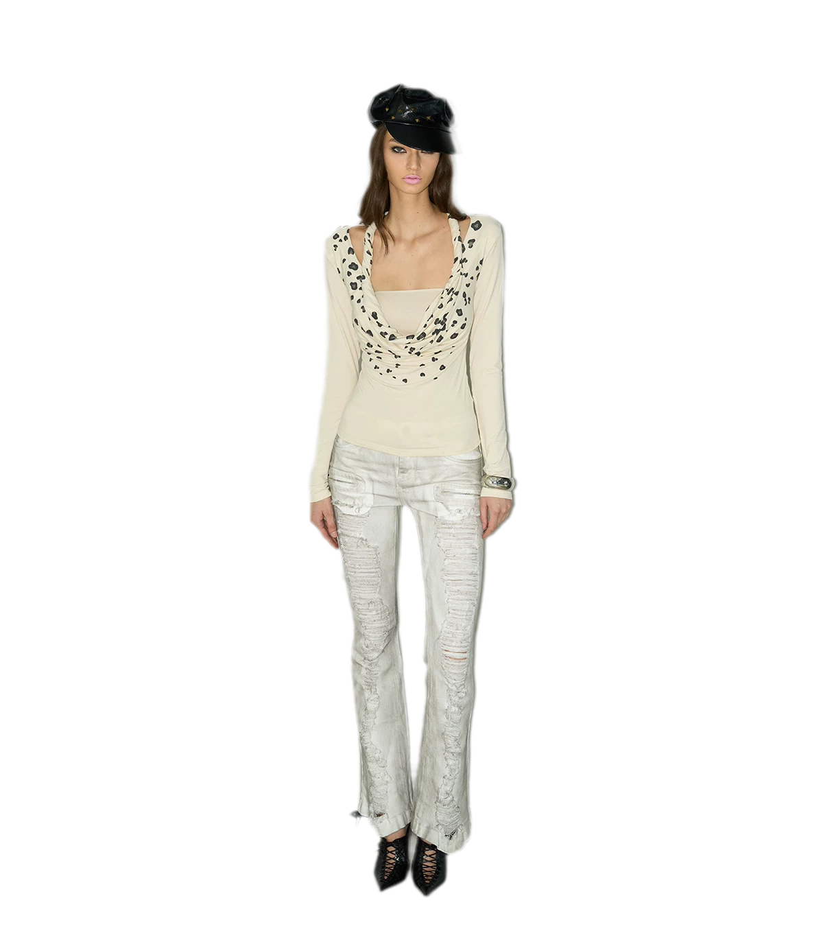 Leopard Twist V-Neck Top