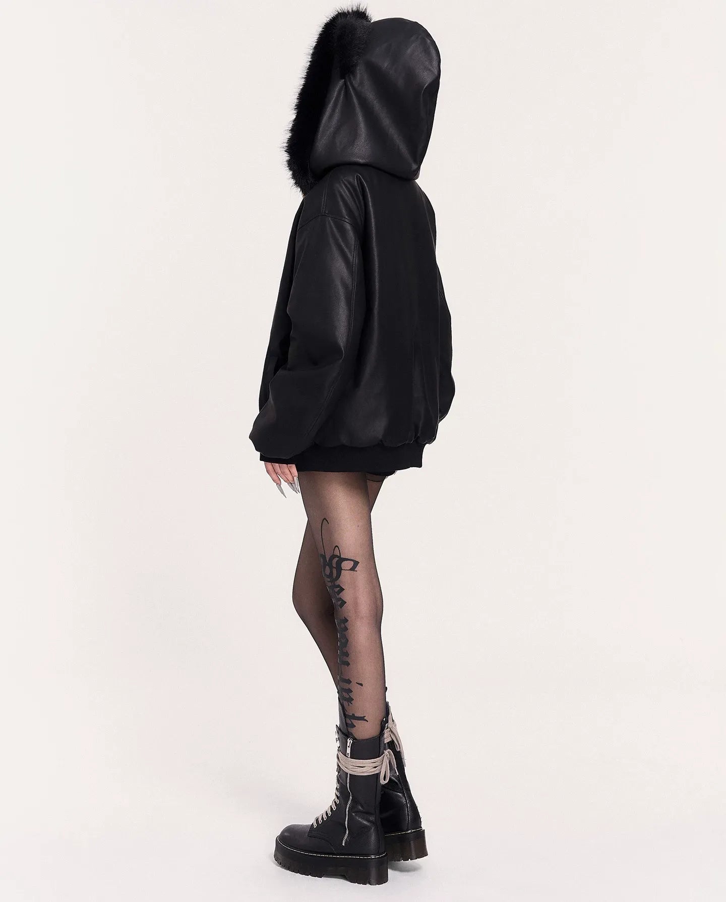 Gothic Letter Black Tights