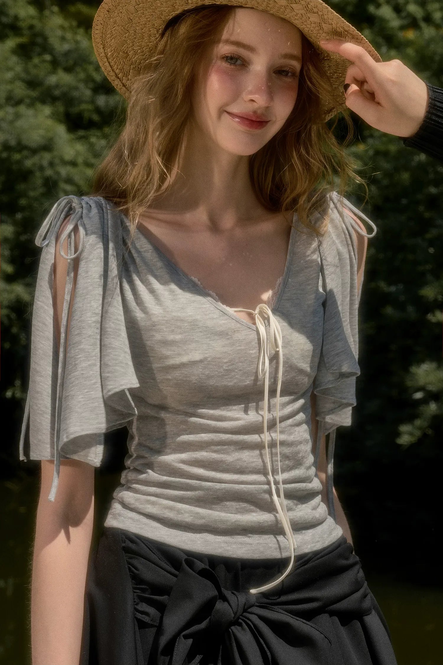 Lyocell Feather Cape Tee