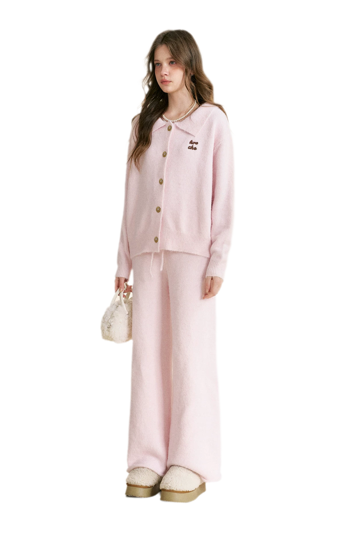 Wool Blend Collared Knit Set