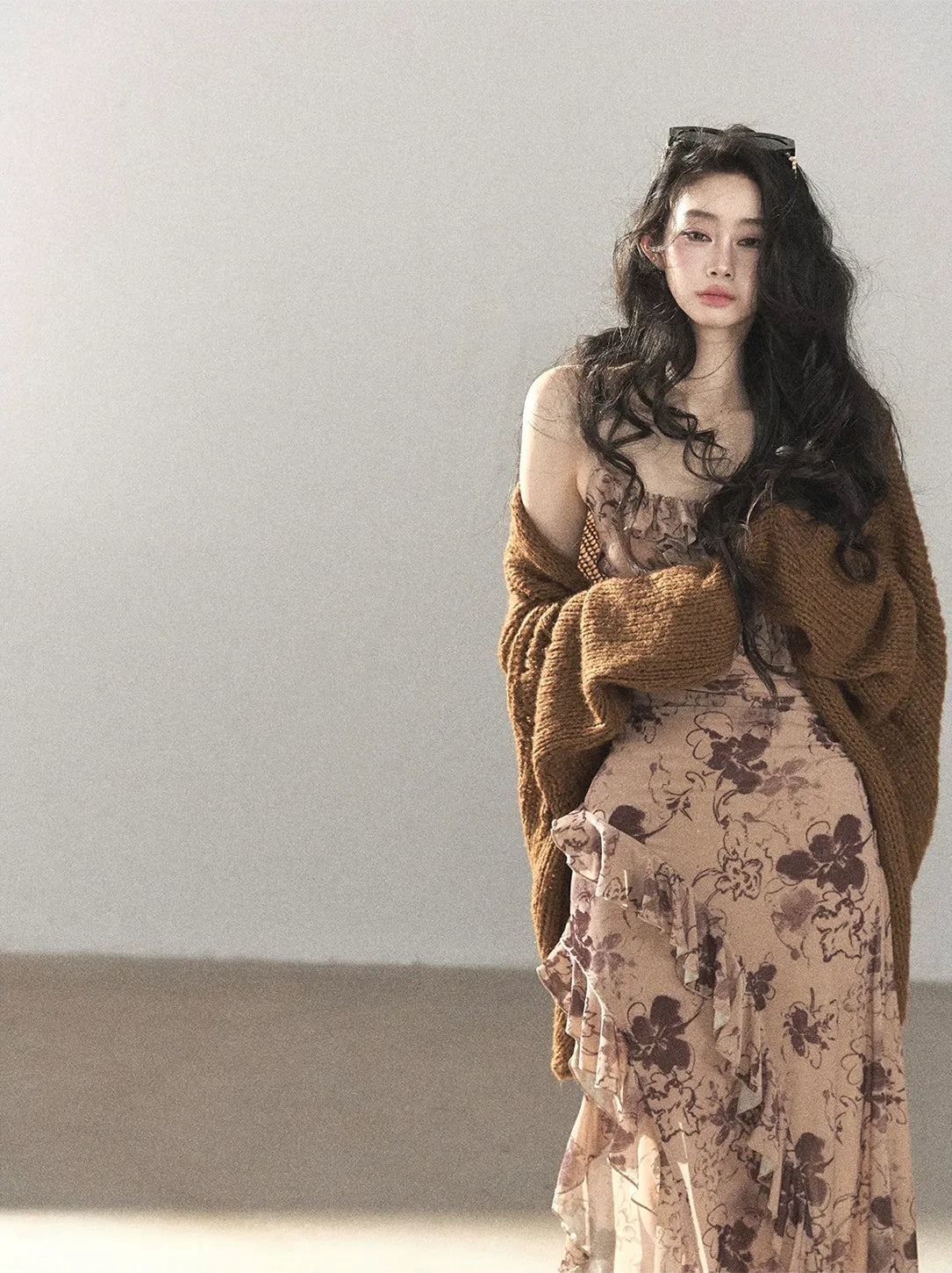 Cardigan aperto in maglia grossa