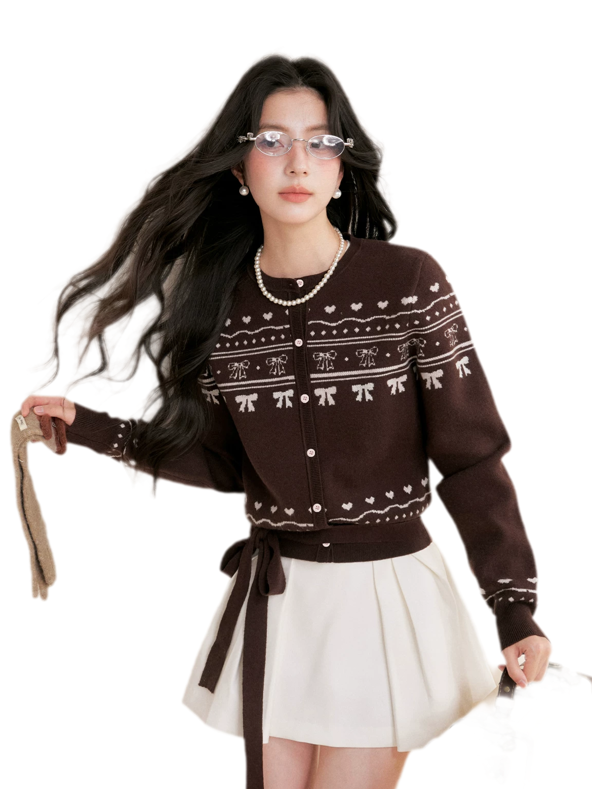 Fair Isle Tie Cardigan