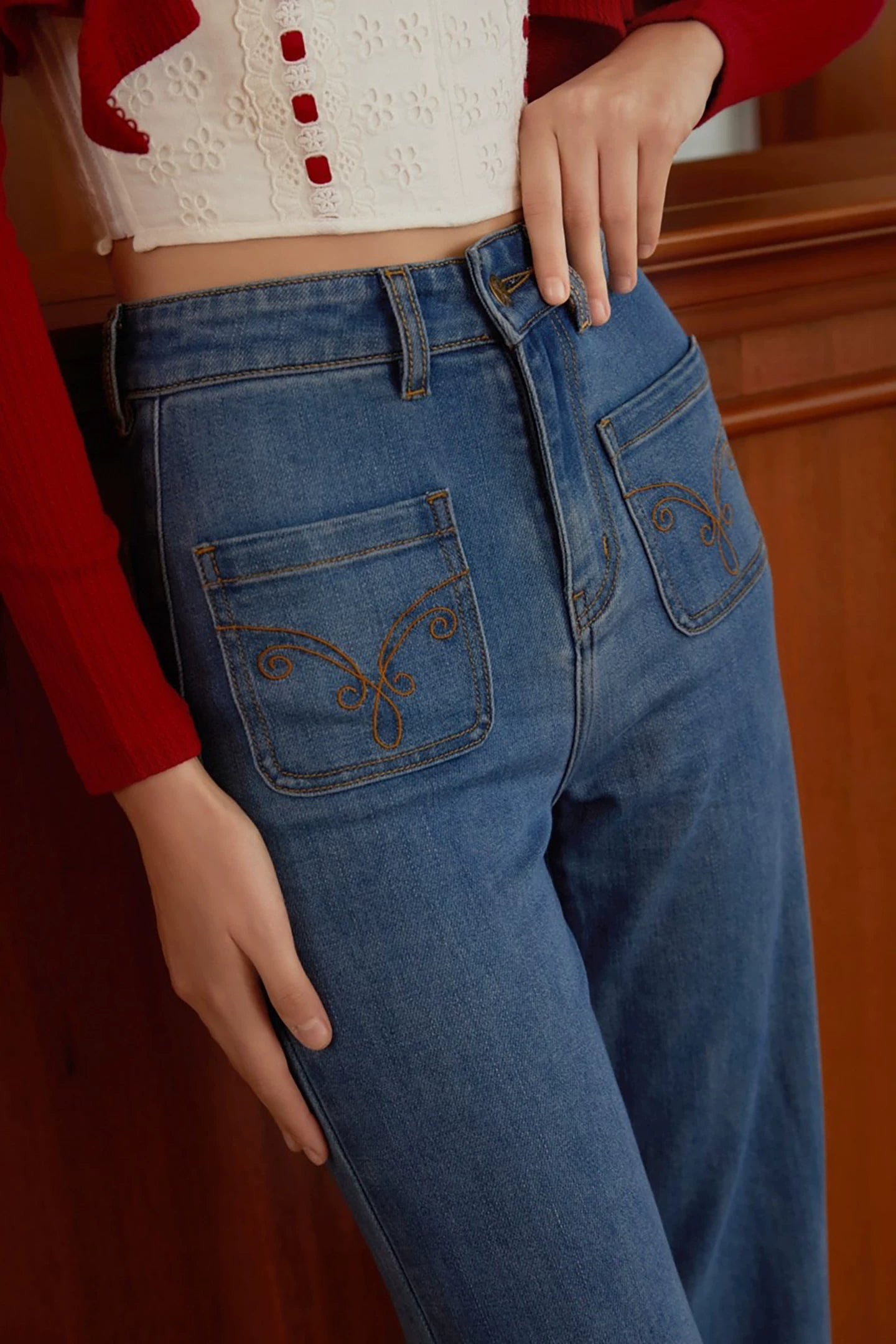 High-Waist Flared Jeans