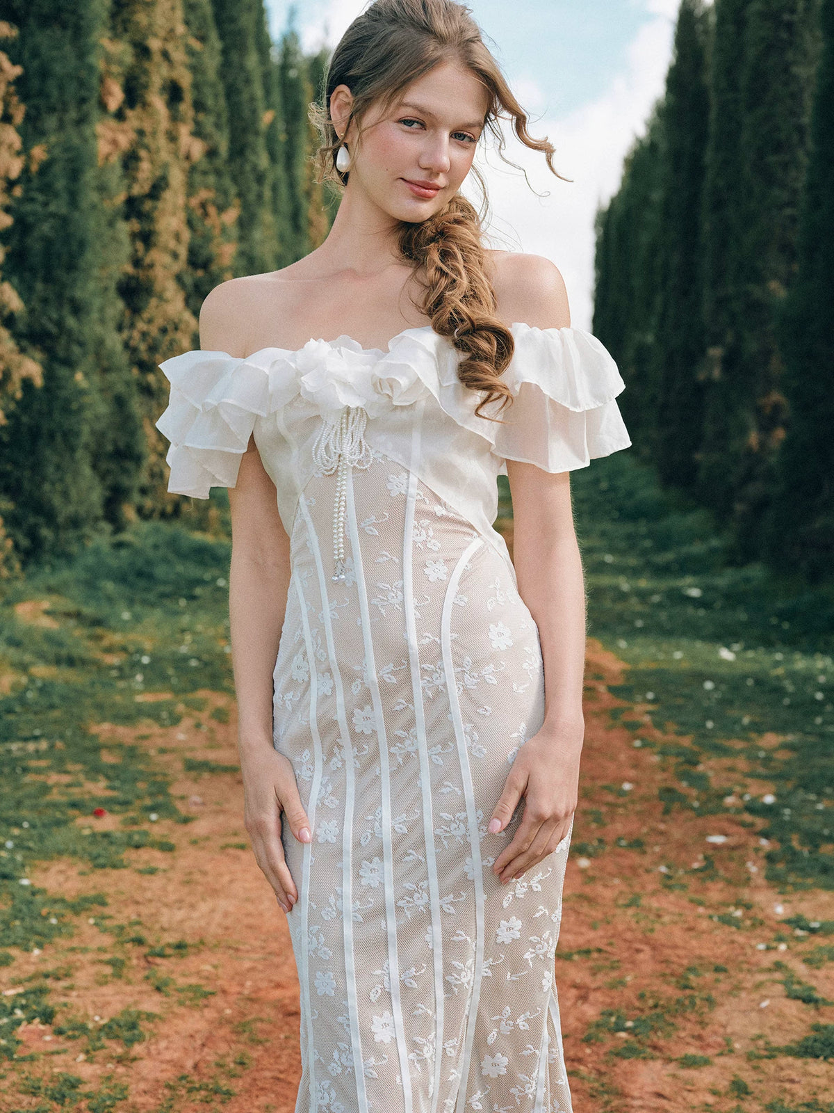 Floral Lace Corset Gown