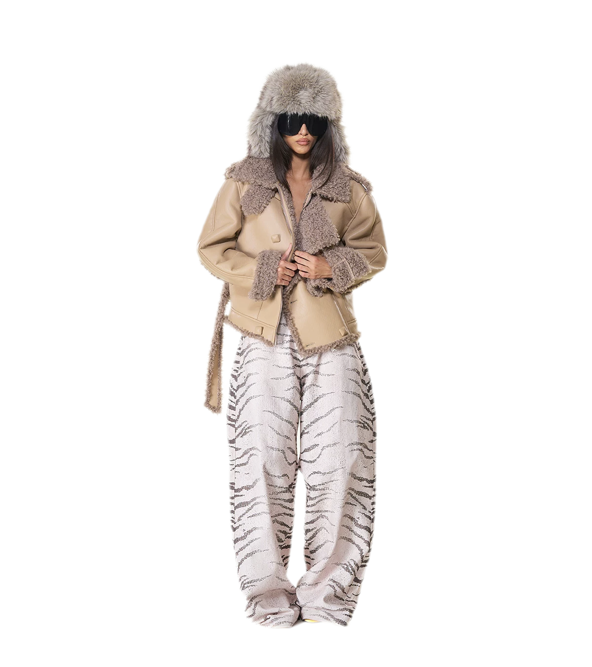 Reversible Fur Leather Cropped Jacket