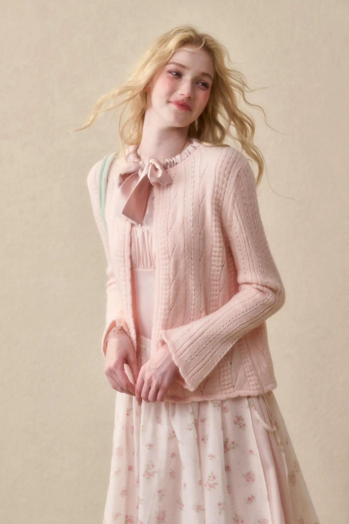 Soft Wool Ribbon Cardigan