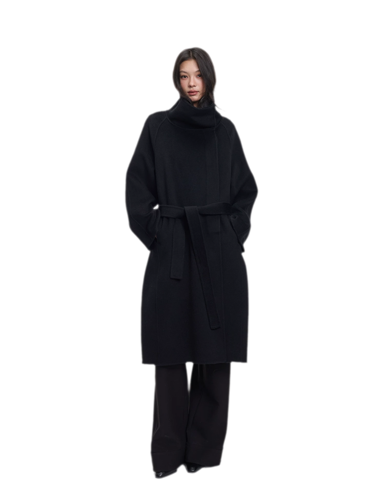 Double-Faced Wool Belted Coat