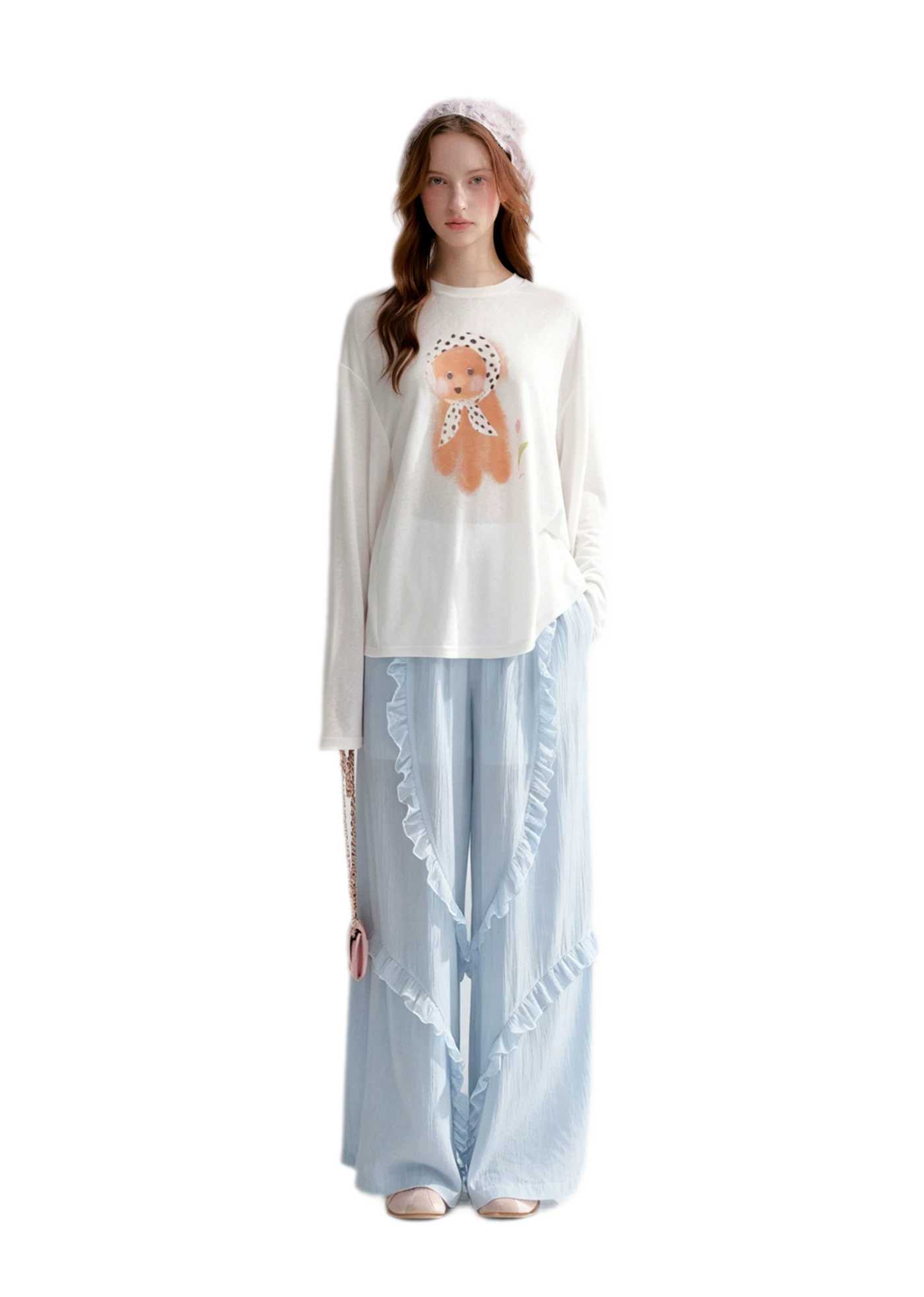 Lace Textured Wide Pants