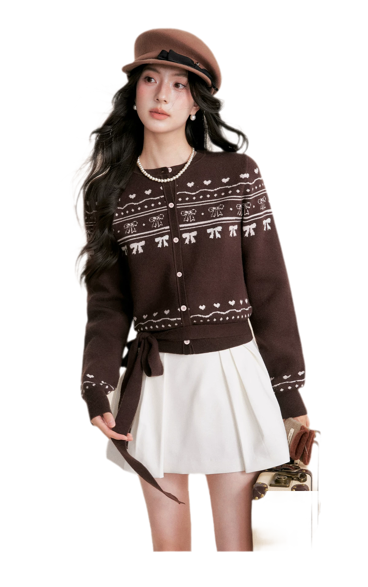 Fair Isle Tie Cardigan
