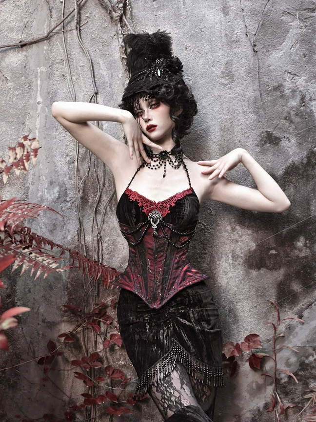 Gothic Velvet Fishbone Corset