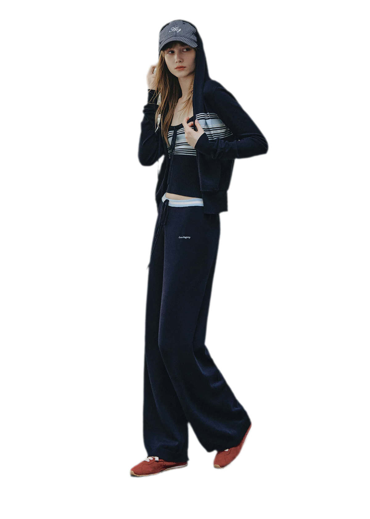 Striped Hooded Three-Piece Set