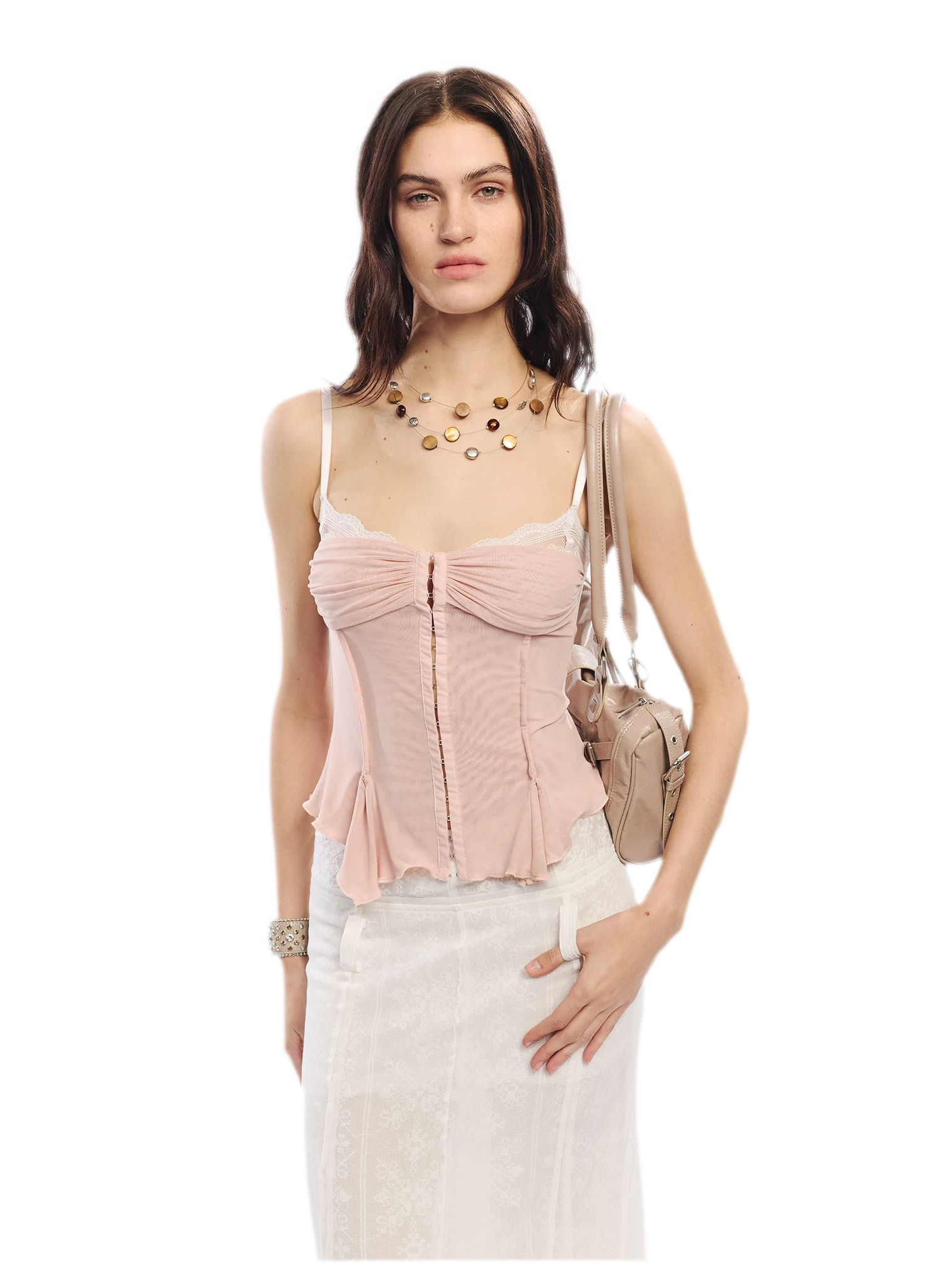 Original Lace Splicing Mesh Camisole