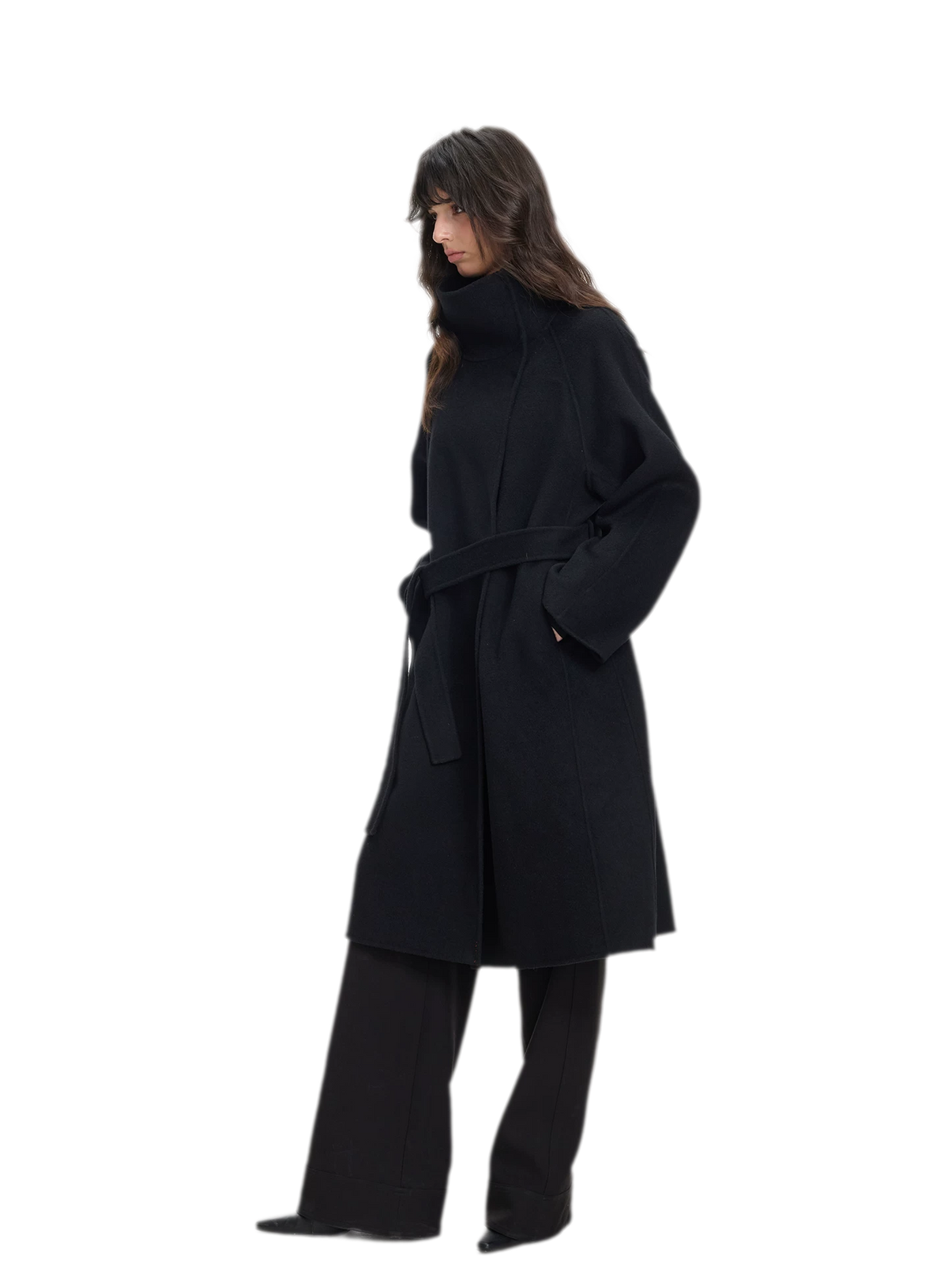 Double-Faced Wool Belted Coat