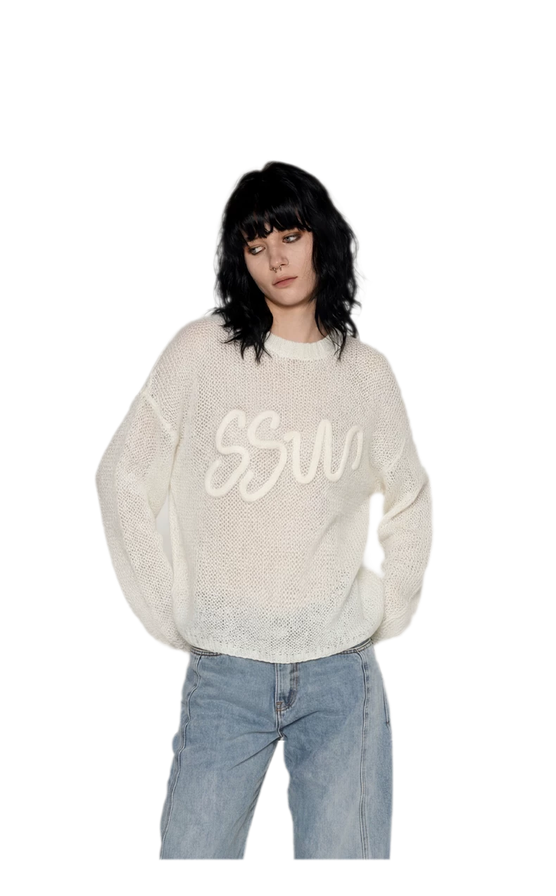 Mohair Openwork Logo Sweater