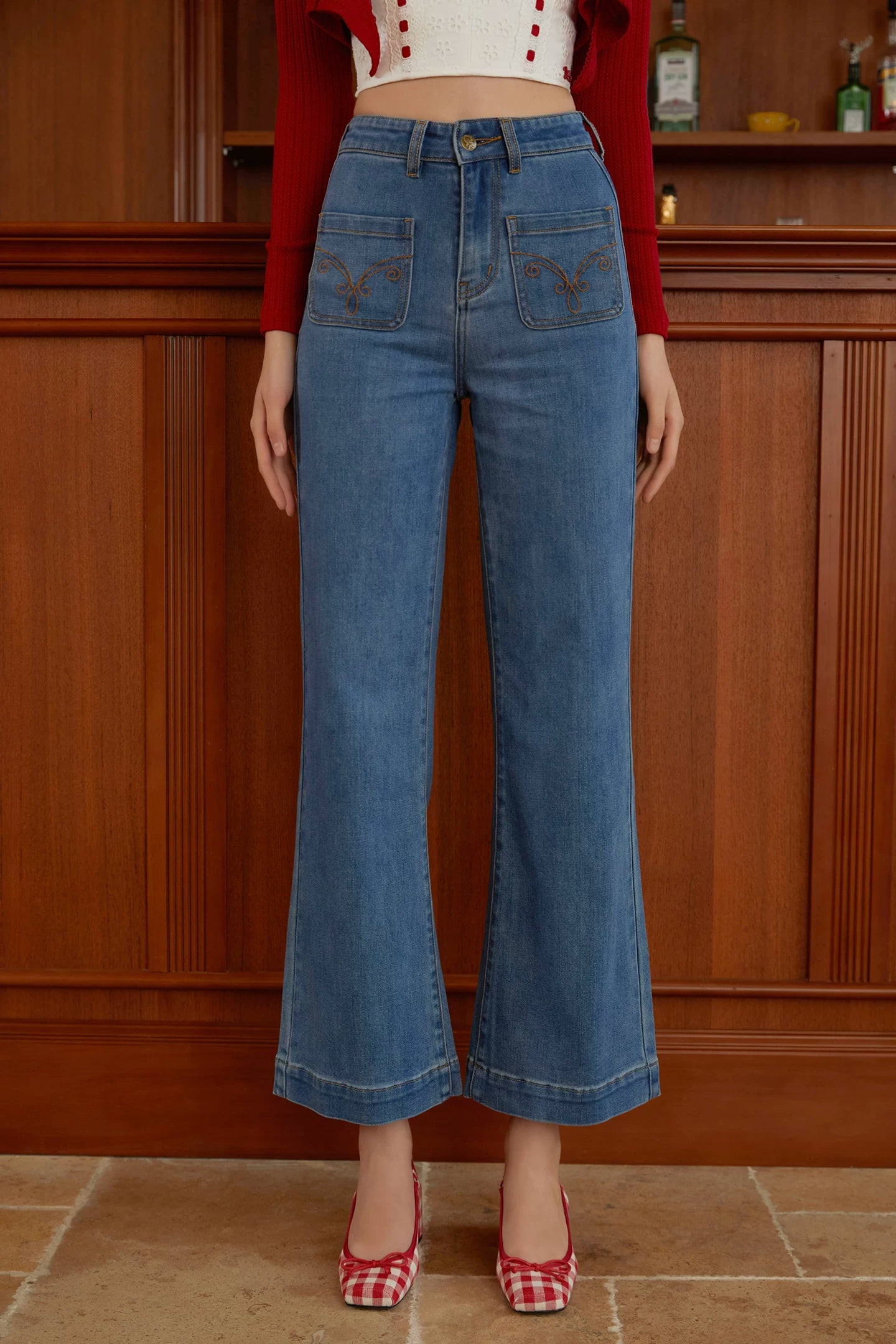 High-Waist Flared Jeans