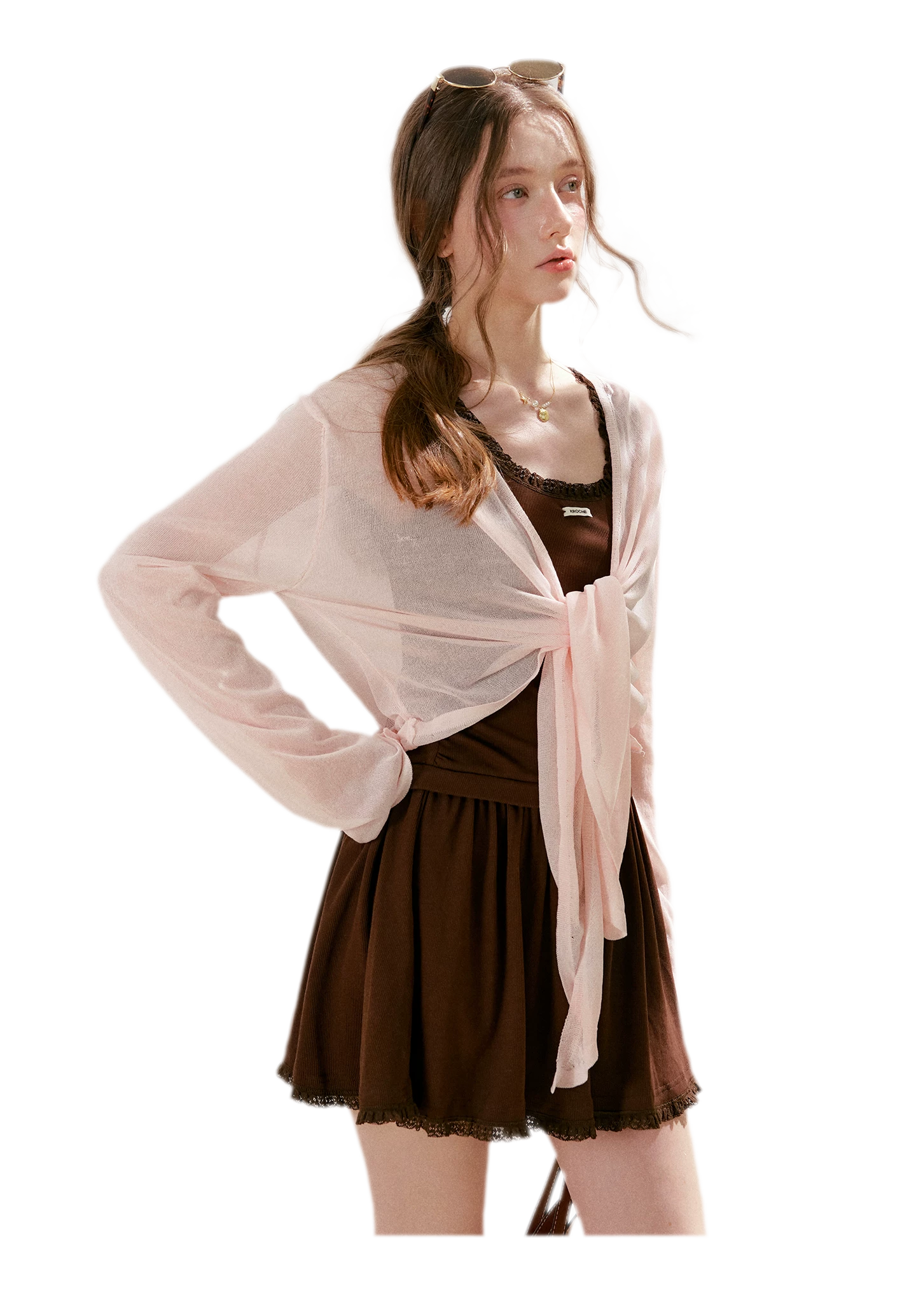Airy Layered Short Knit Cardigan