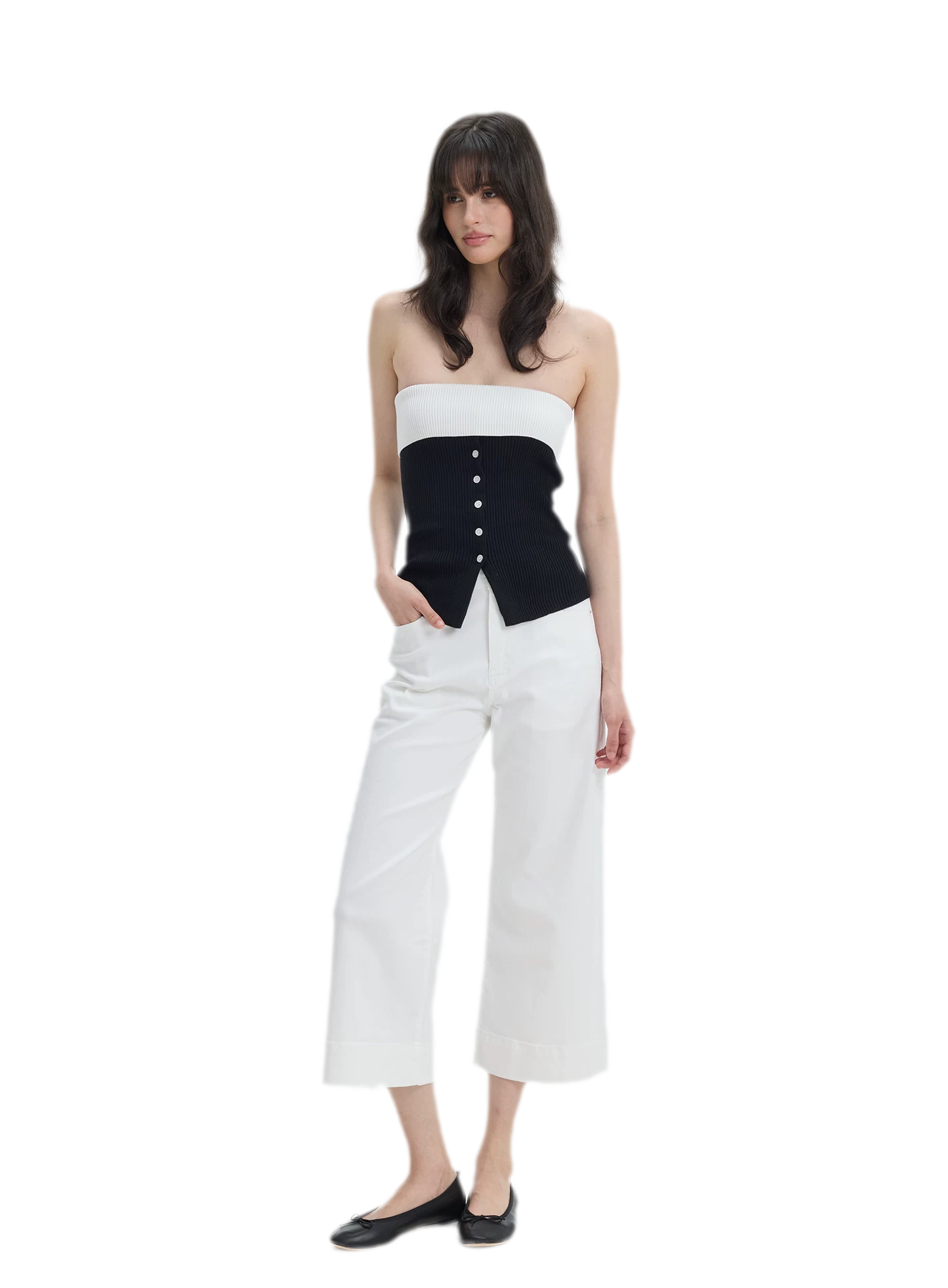 French Colorblock Bandeau Top