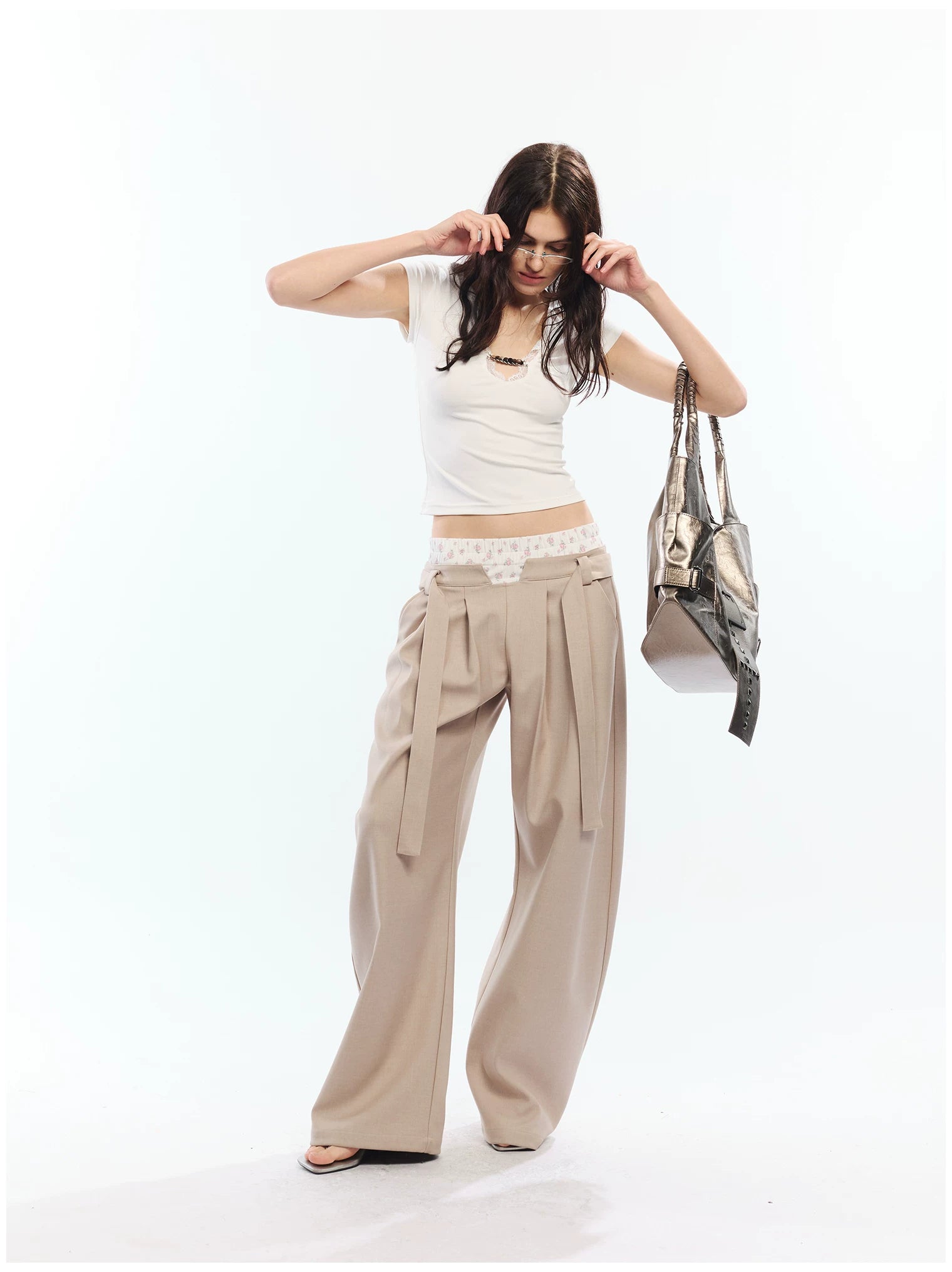 Floral Print Loose Wide Leg Pants