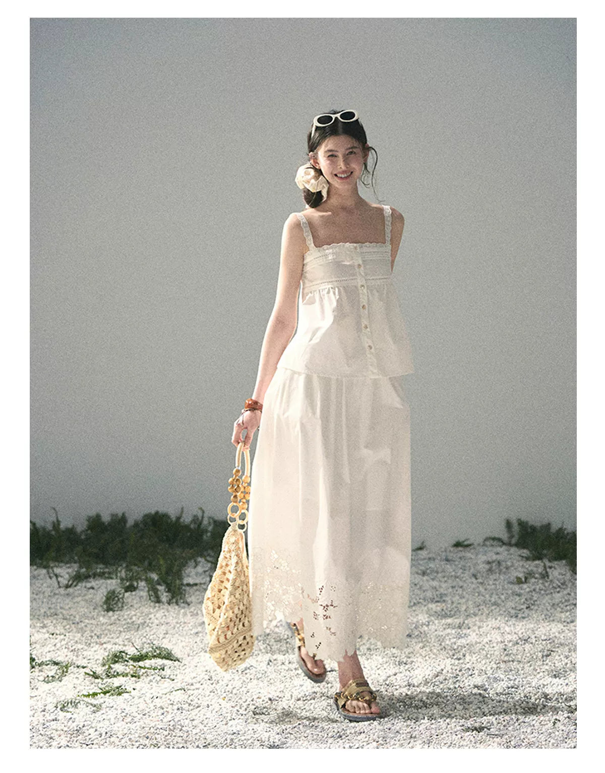 "Summer Breeze on Cloud Shoulders" French Lace Two-Piece