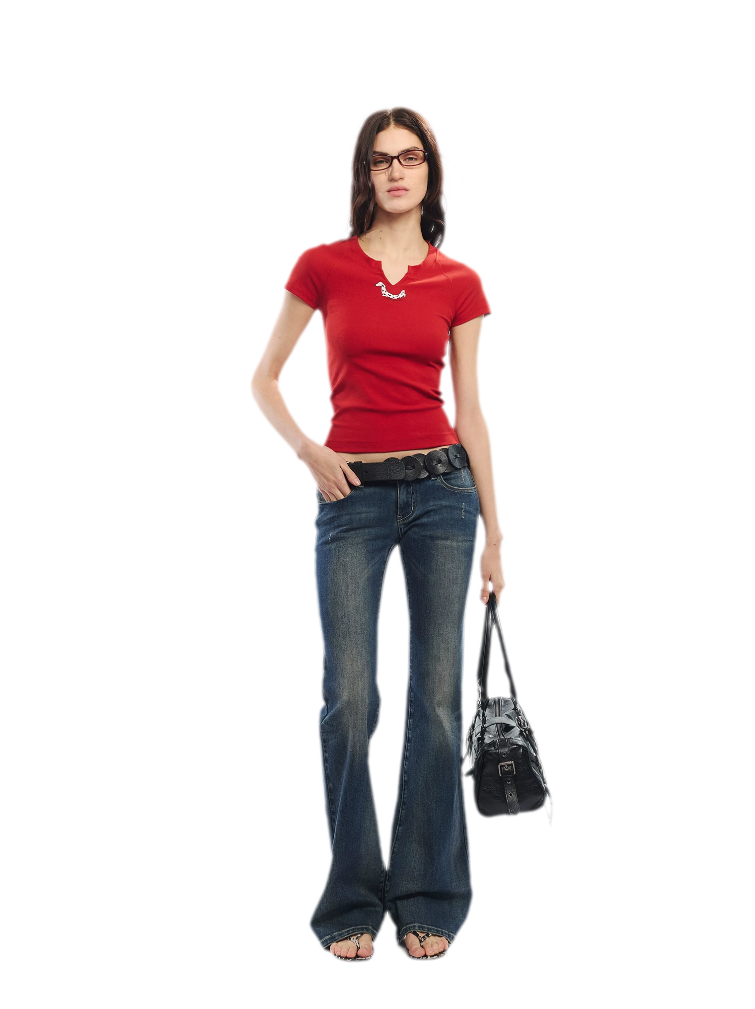 Summer V-neck Slim Fit T-shirt