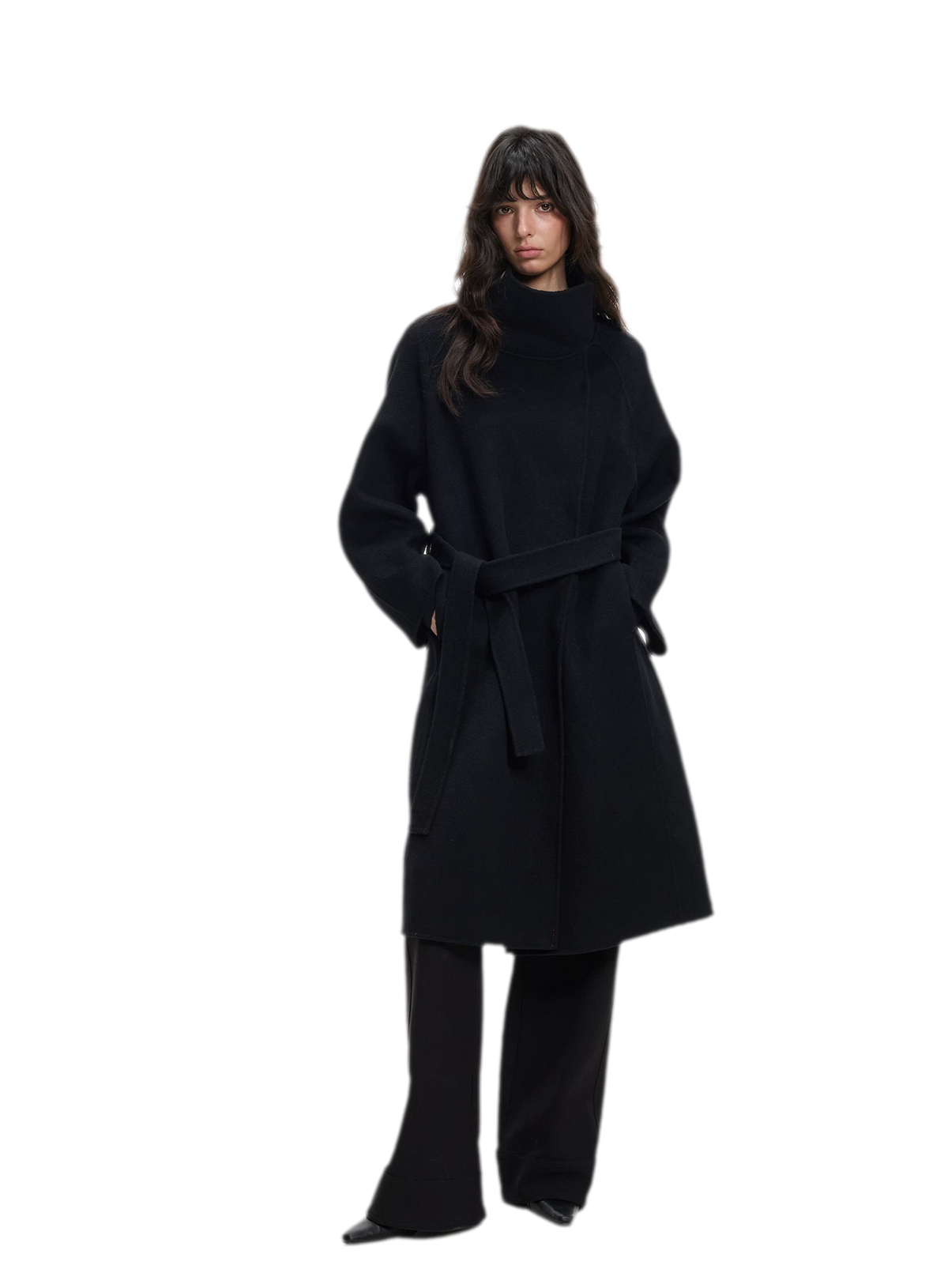 Double-Faced Wool Belted Coat