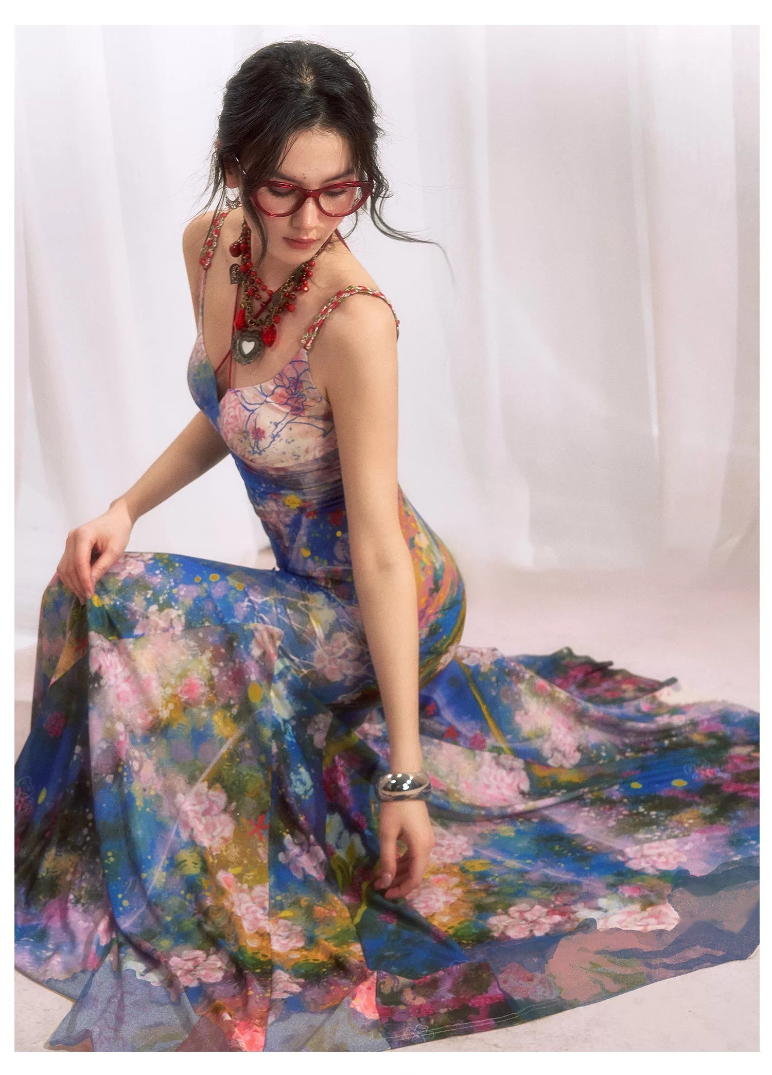 Water Life Series Printed Camisole Dress