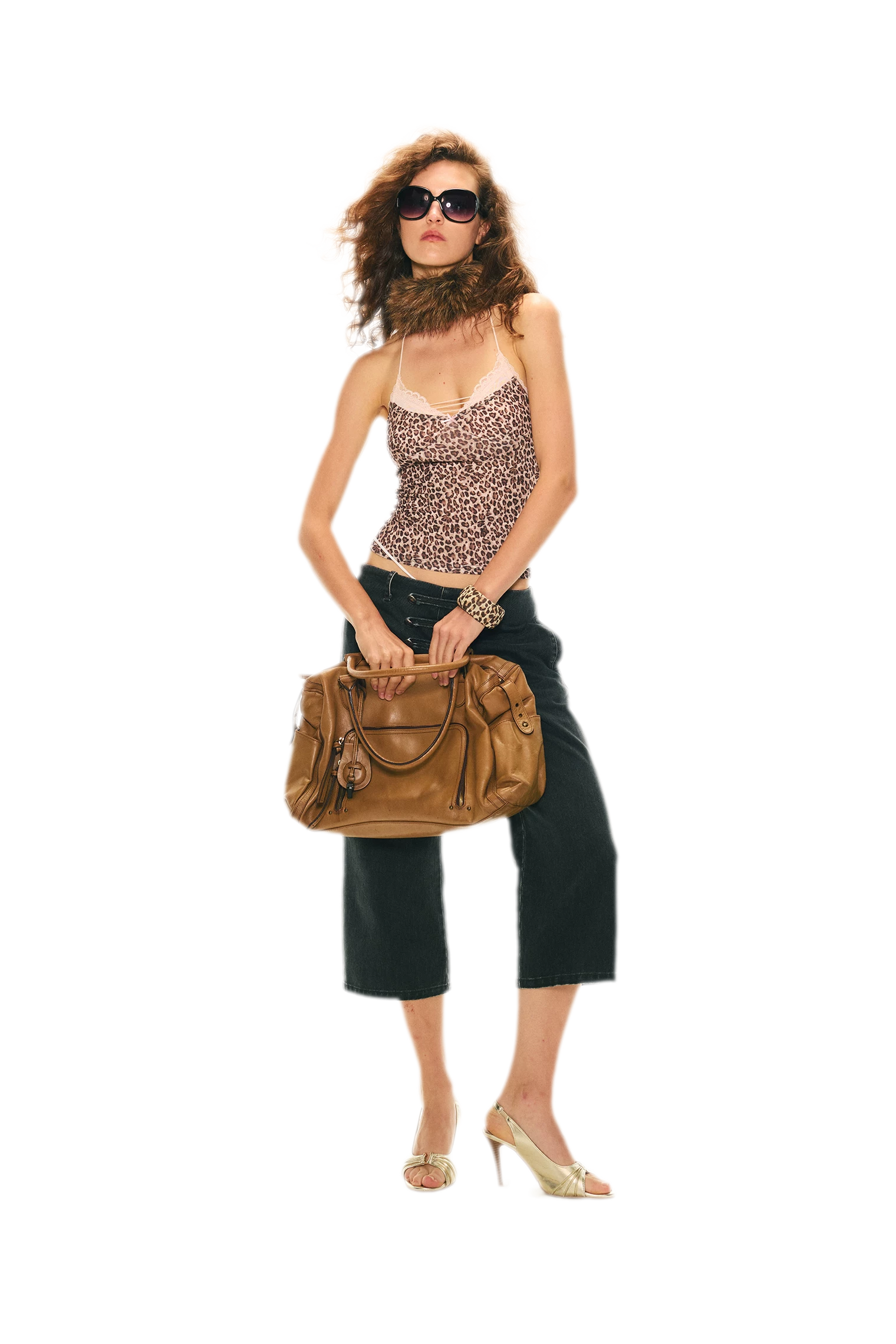 Retro Leopard Print Lace Camisole