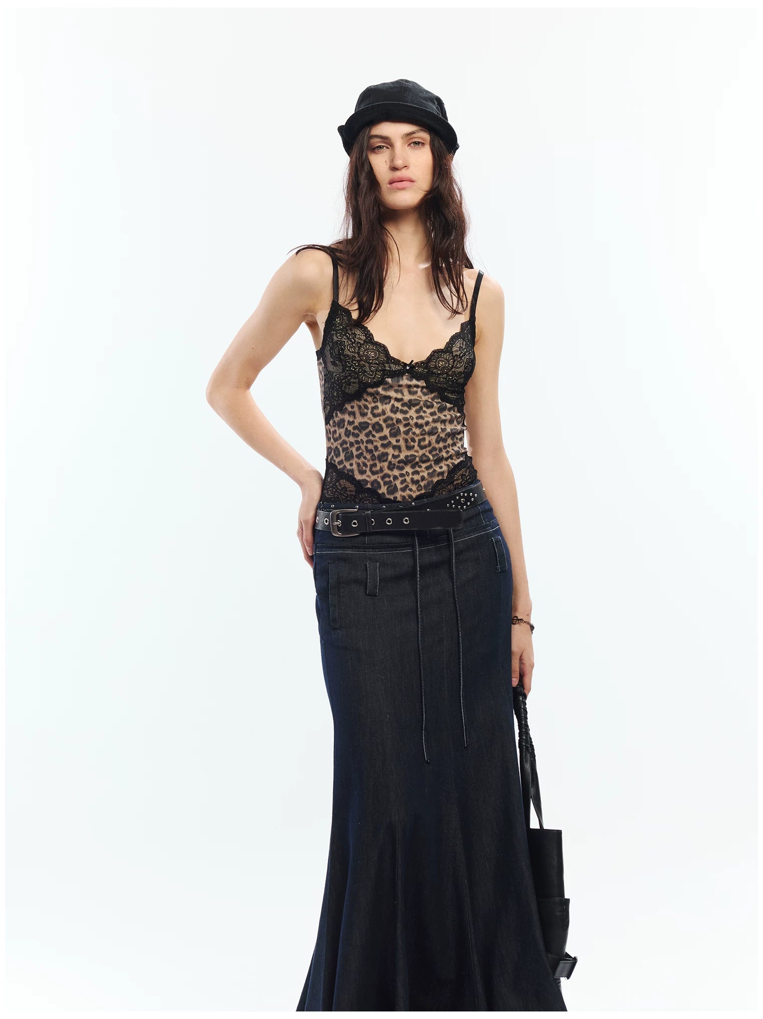 Vintage Rose Leopard Print Lace Camisole