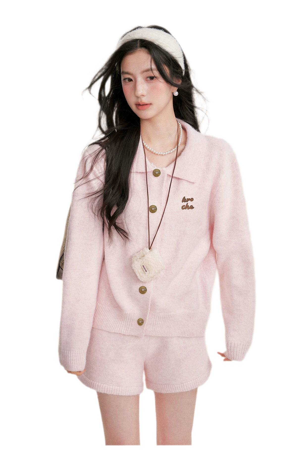 Wool Blend Collared Knit Set