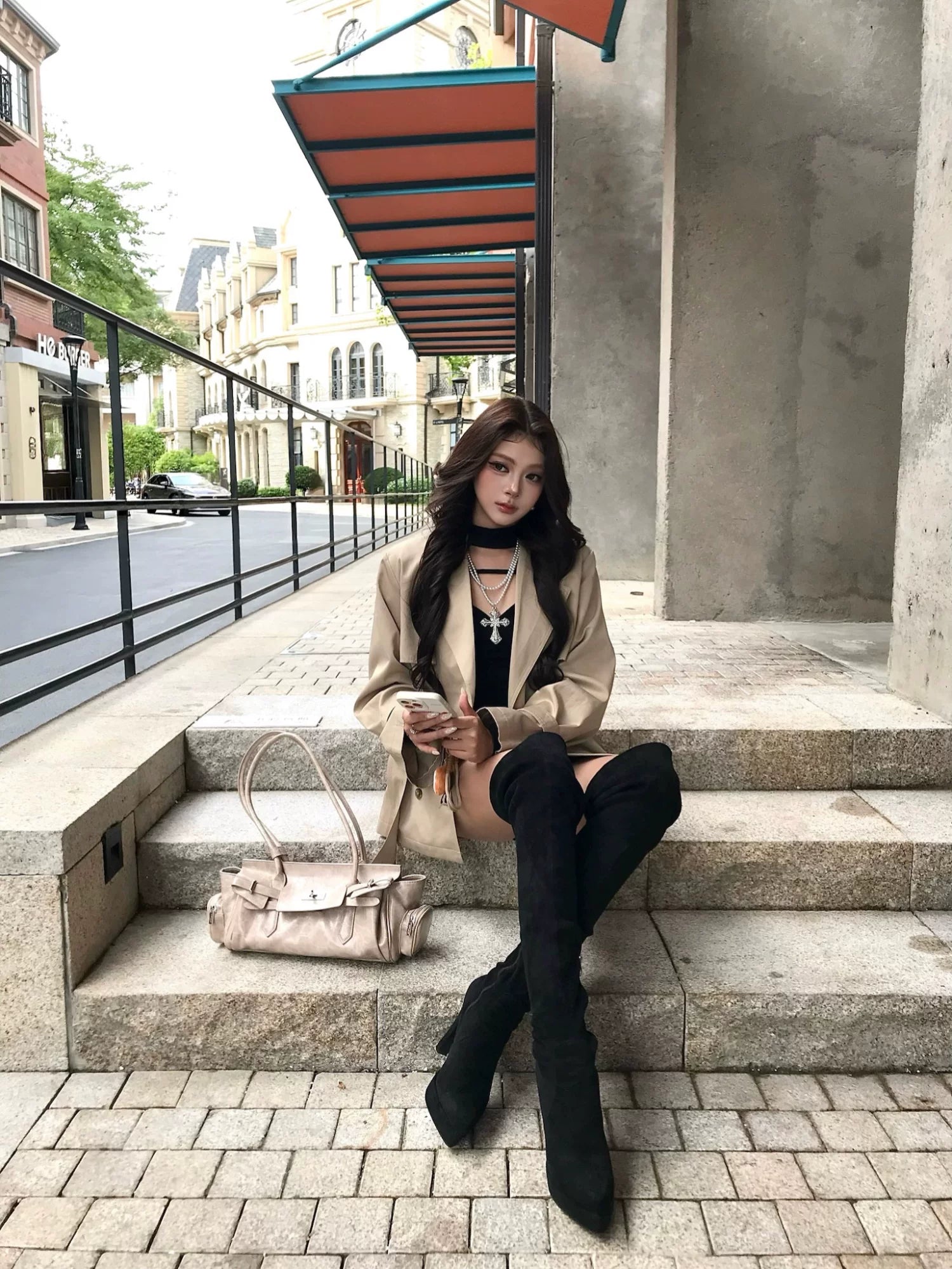 Suede Slouchy Over-Knee Boots