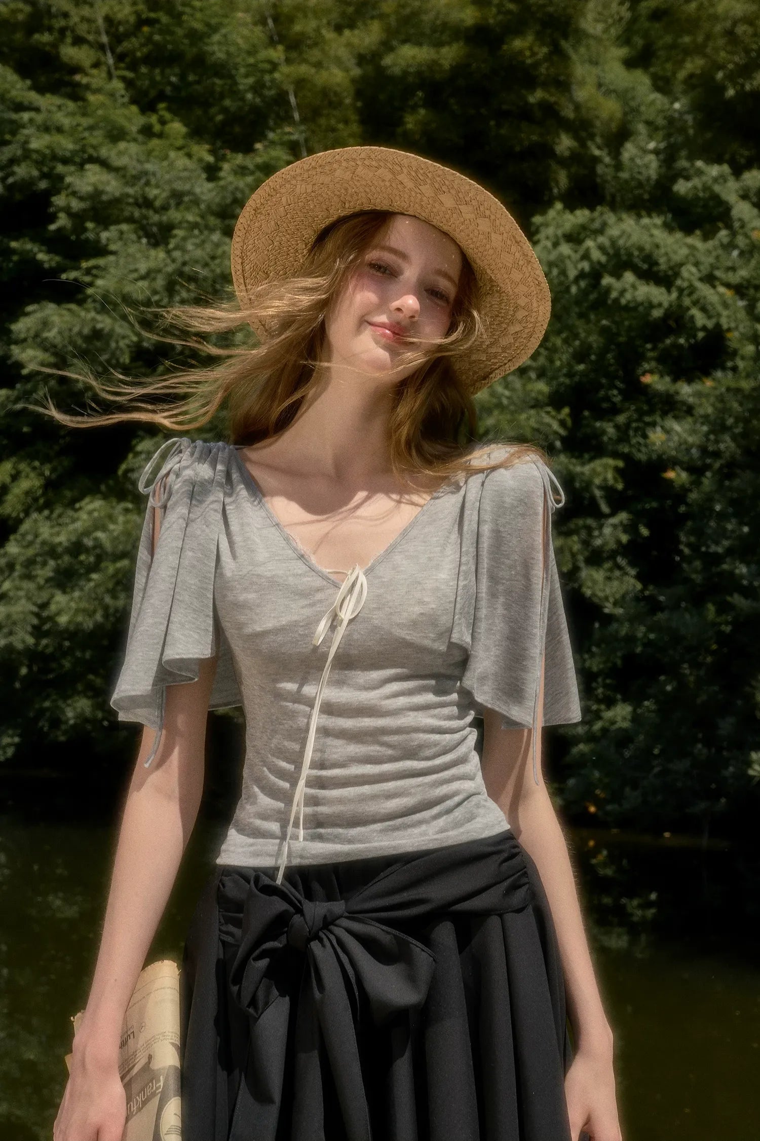 Lyocell Feather Cape Tee