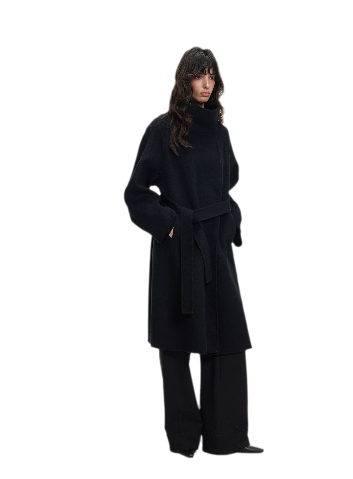 Double-Faced Wool Belted Coat