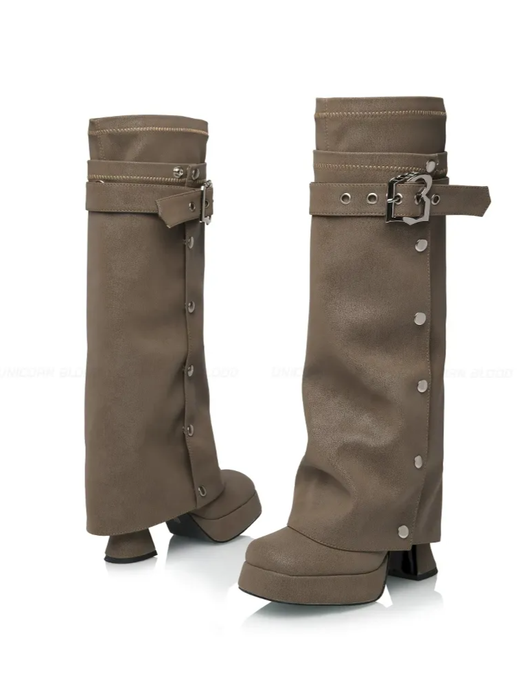 Lychee Textured Chunky Boots
