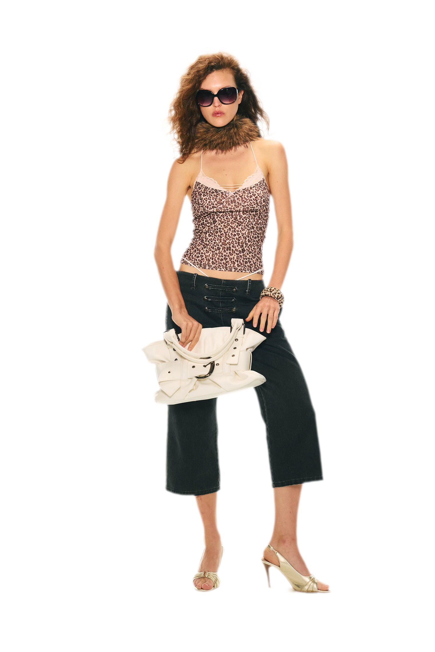 Retro Leopard Print Lace Camisole