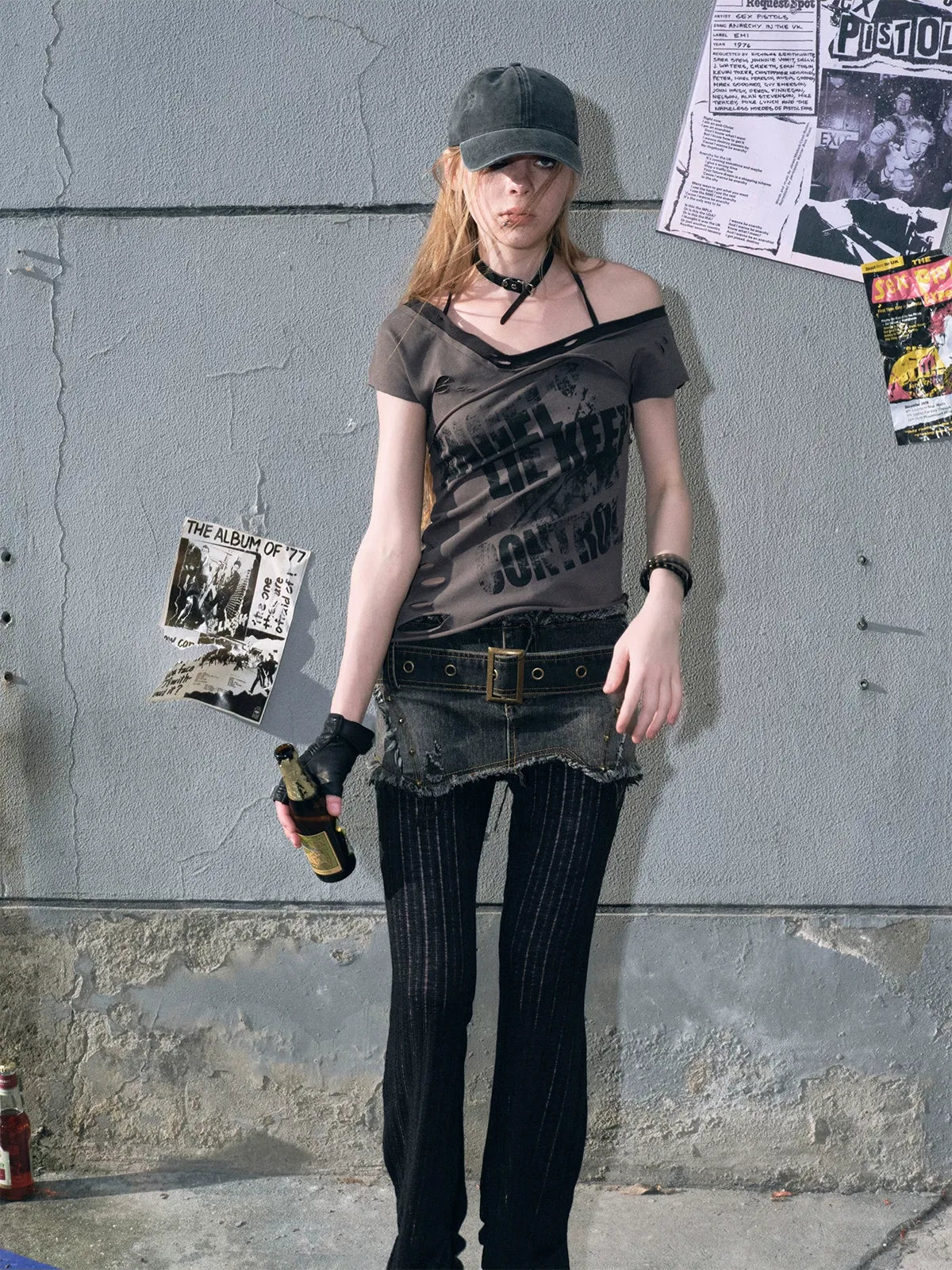 Asymmetric Graffiti T-Shirt