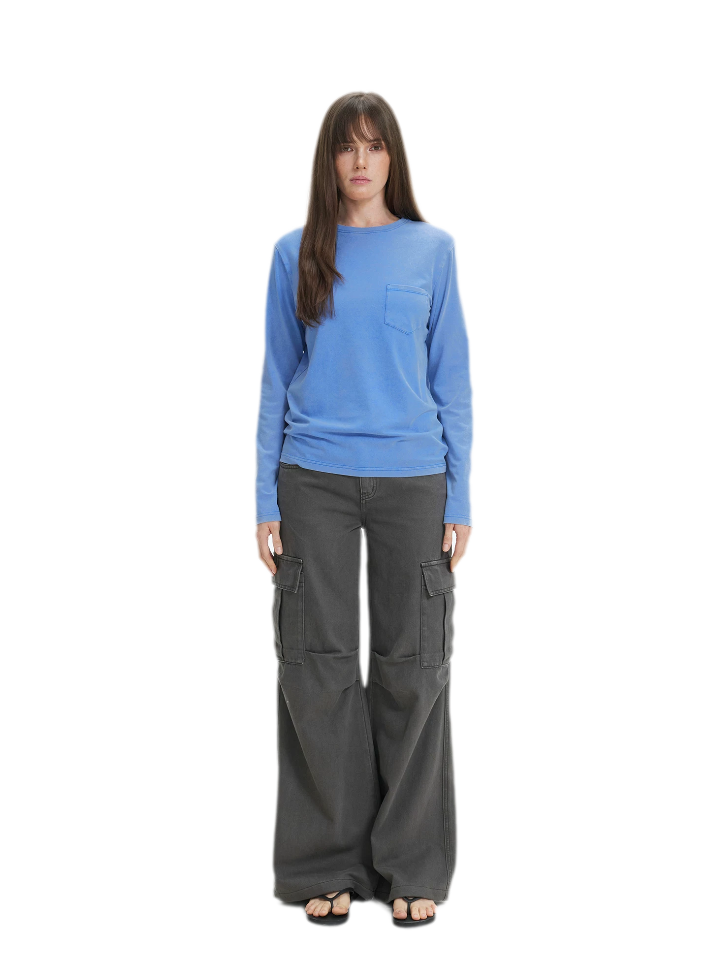 Pocket Detail Long-Sleeve T-Shirt