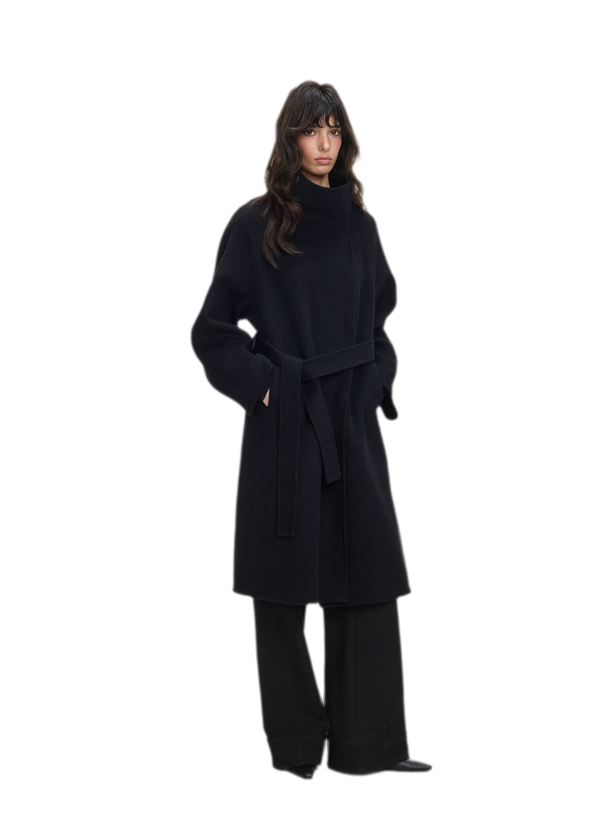 Double-Faced Wool Belted Coat