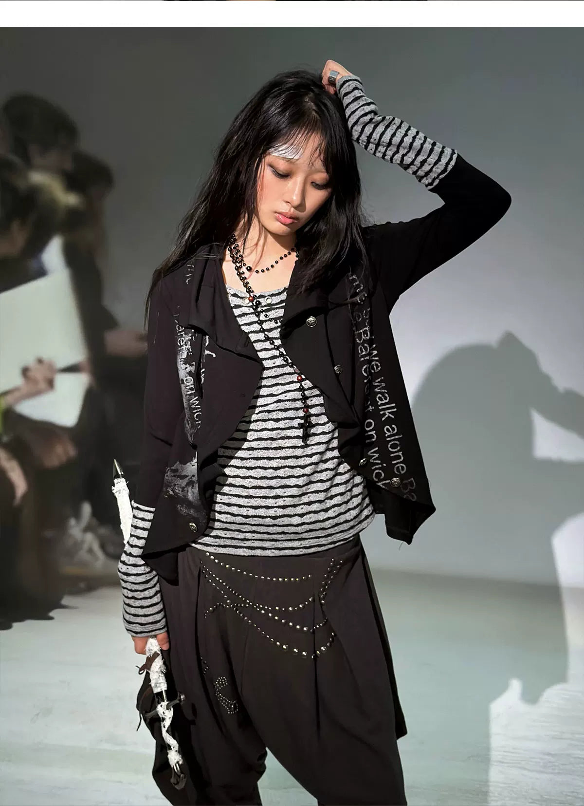 Striped Faux Layer Cardigan