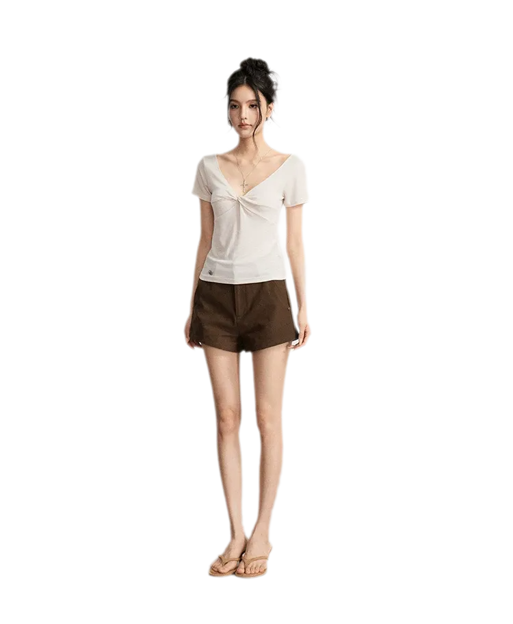 Rhinestone Cotton Summer Shorts