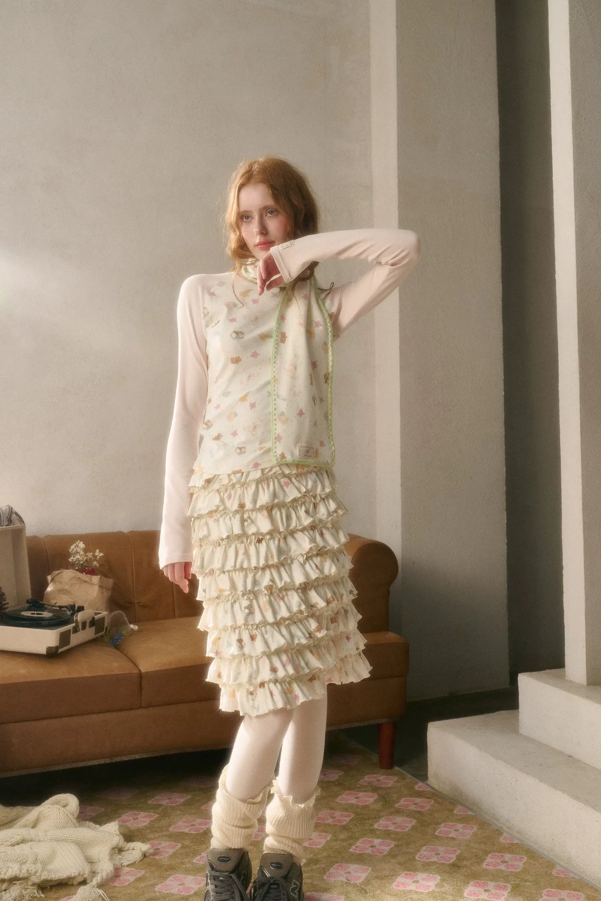 Printed Layered Cake Skirt