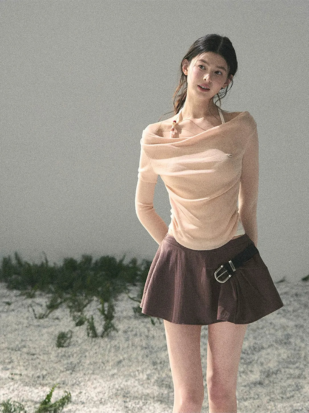 Fake Two-Piece Halter Top