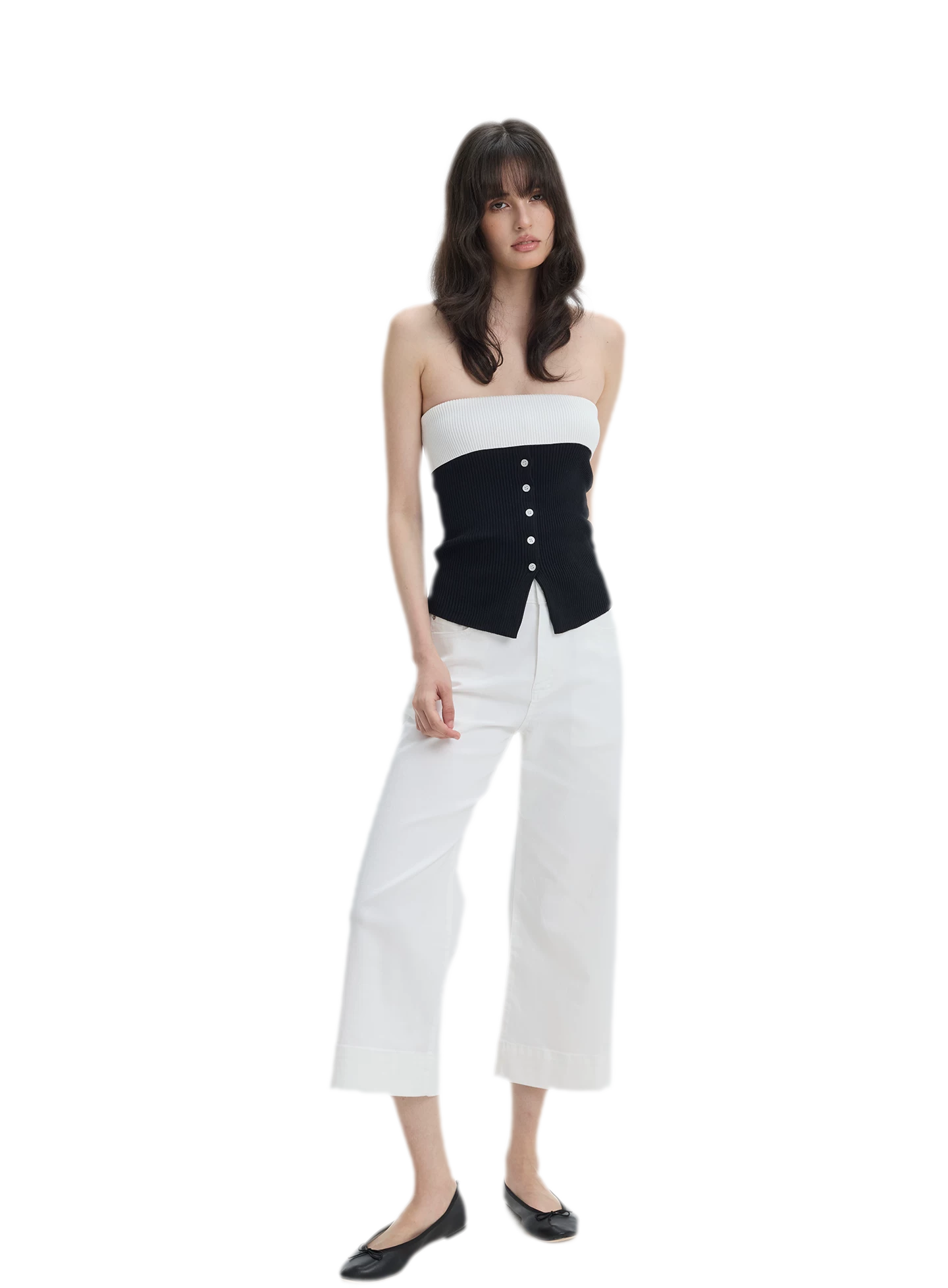 French Colorblock Bandeau Top